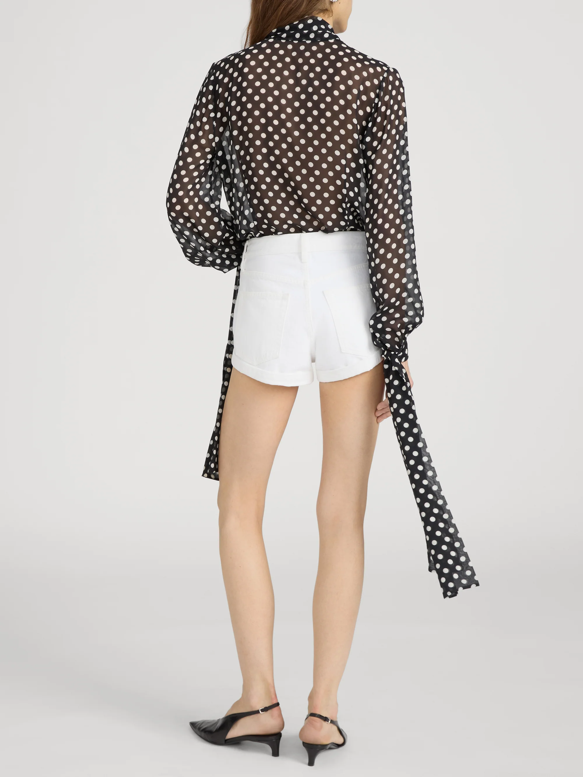 The Polka Dot Nouvelle Blouse -- Black Multi - Image 6