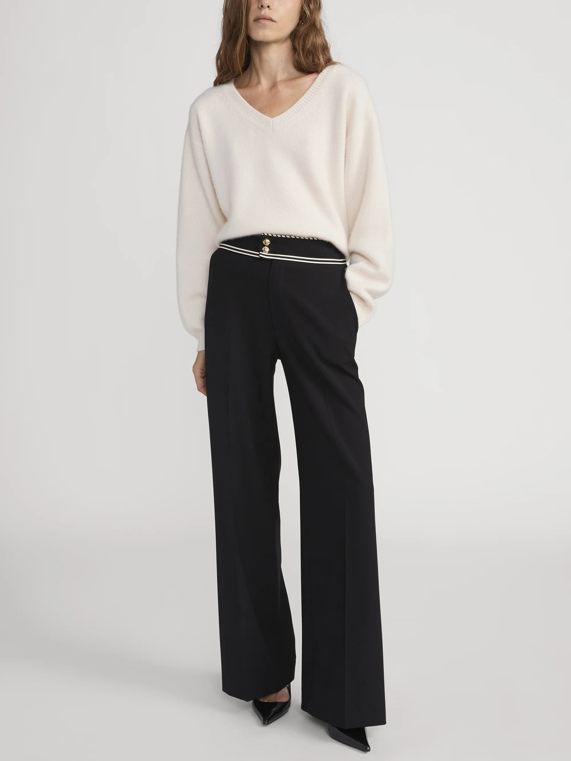 The Prim Slim Palazzo Trouser -- Black - Image 2