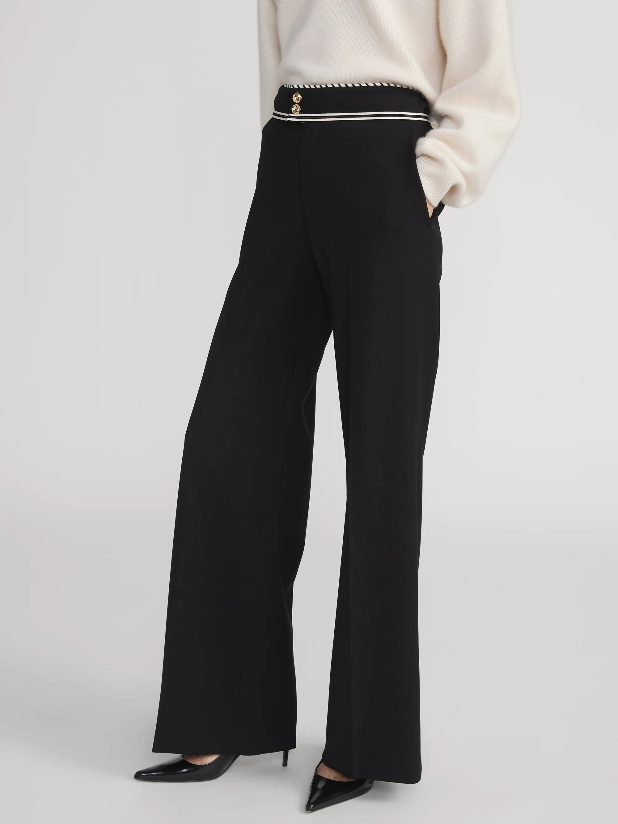 The Prim Slim Palazzo Trouser -- Black - Image 5