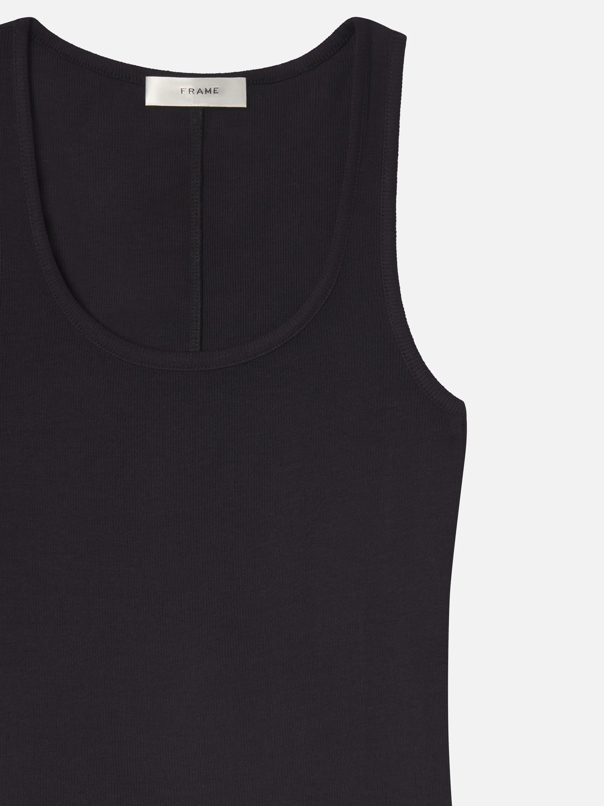 The Rib Scoop Neck Tank -- Black - Image 2