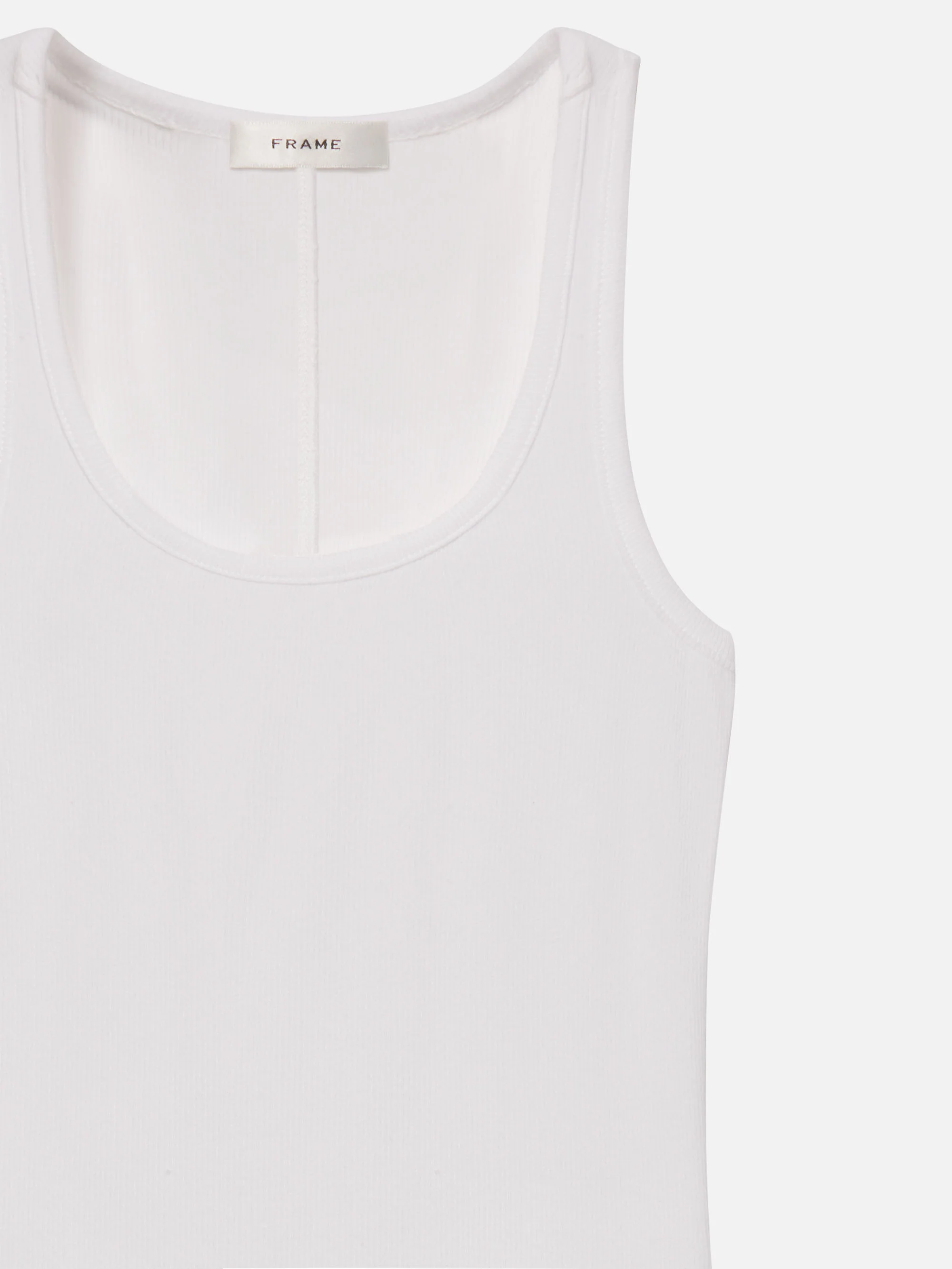 The Rib Scoop Neck Tank -- White - Image 2