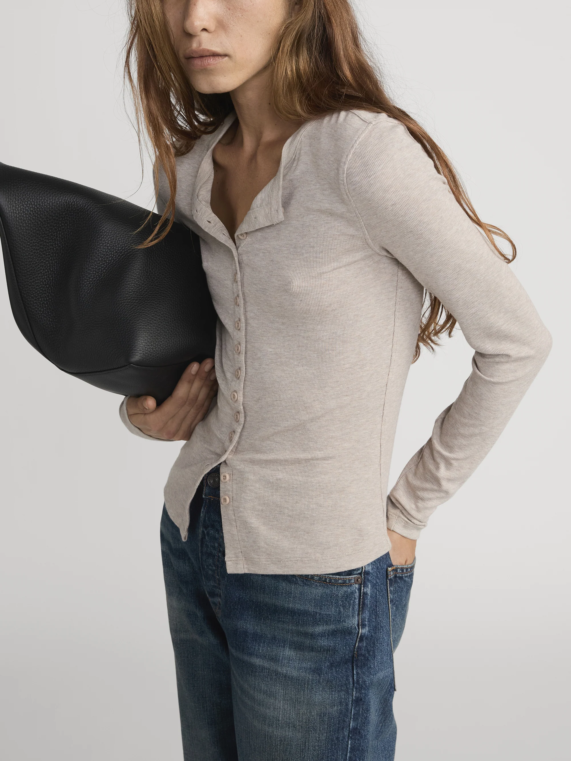 The Rib Splay Top -- Oatmeal Heather - Image 4