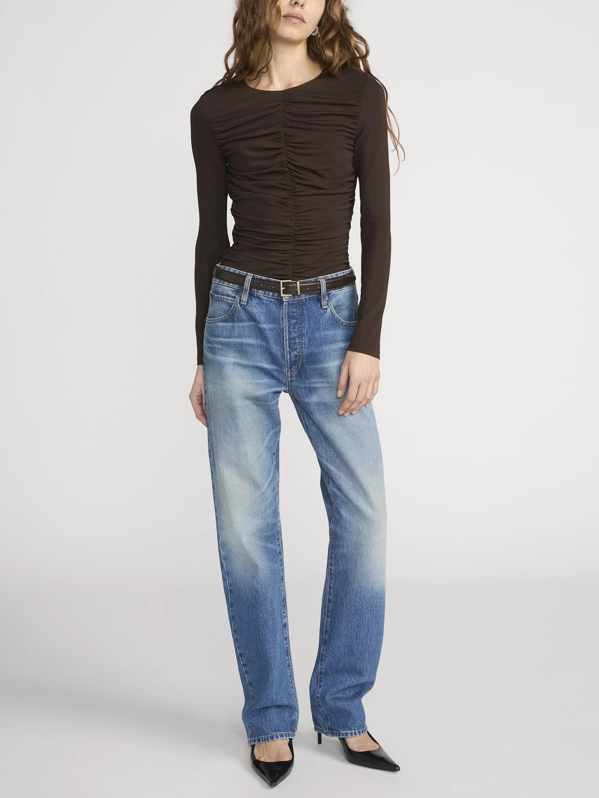 The Ruched Top -- Mocha - Image 2