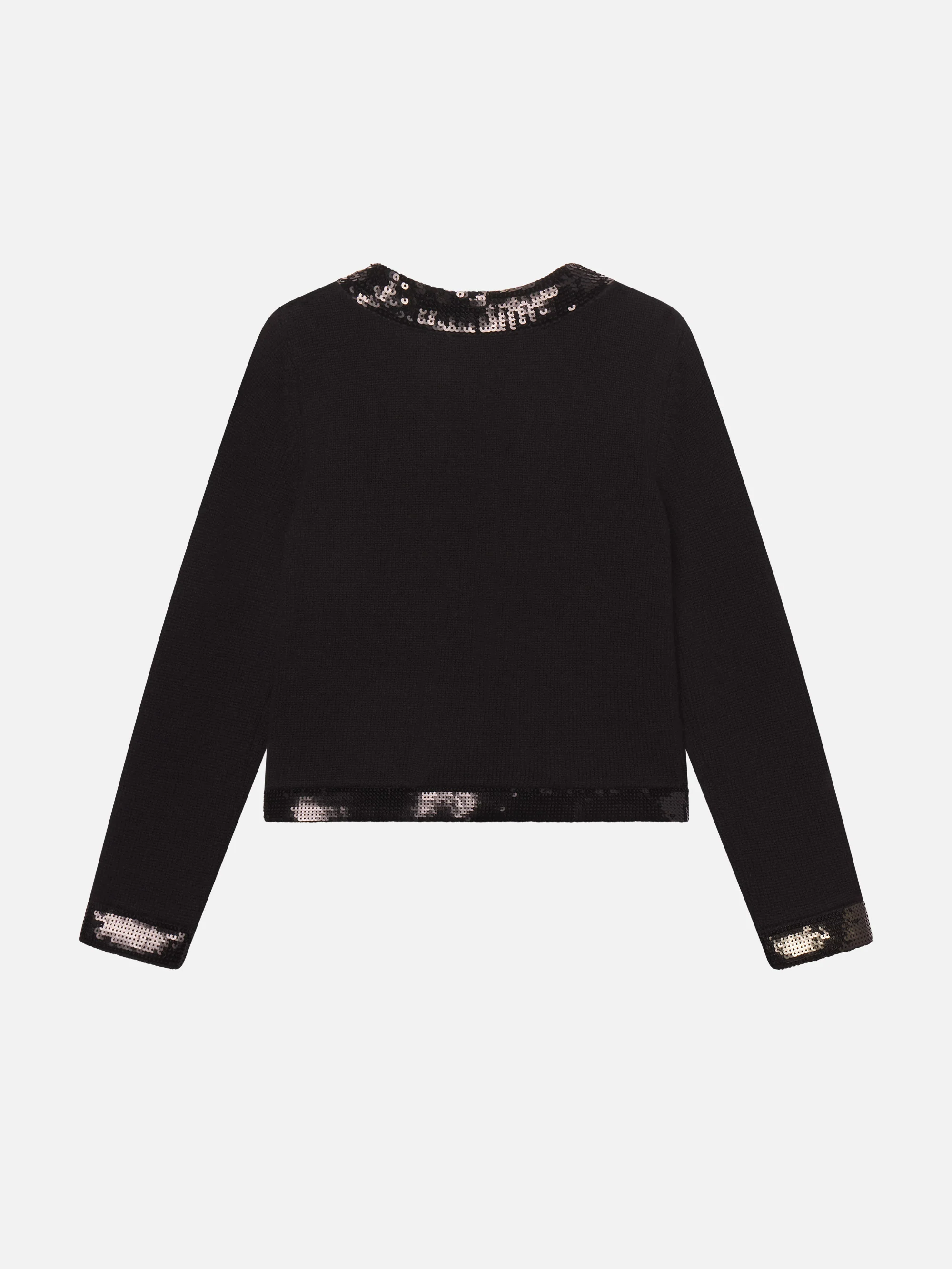 The Sequin Trim Cardigan -- Black - Image 3