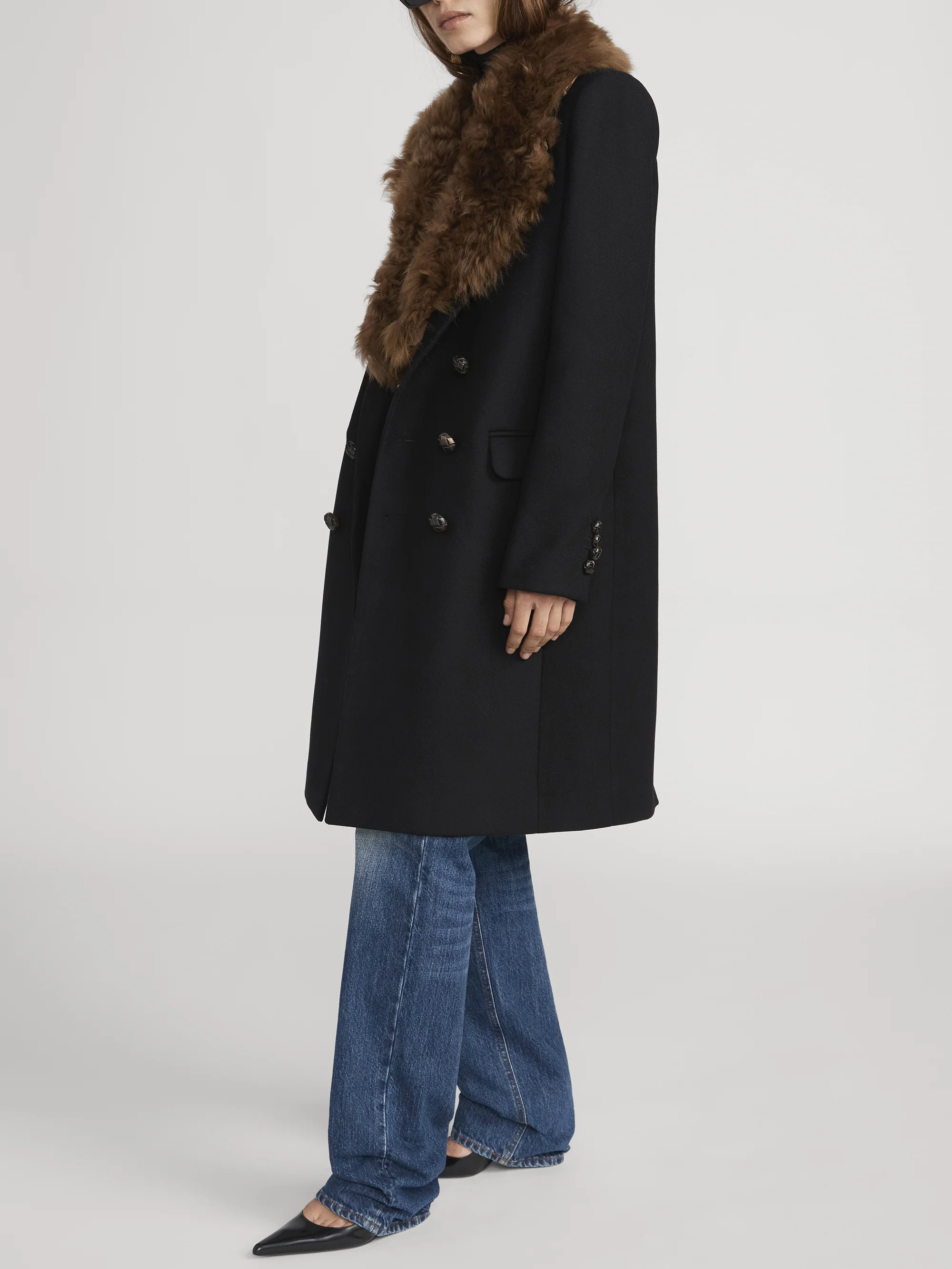 The Shearling Classic Coat -- Black - Image 5