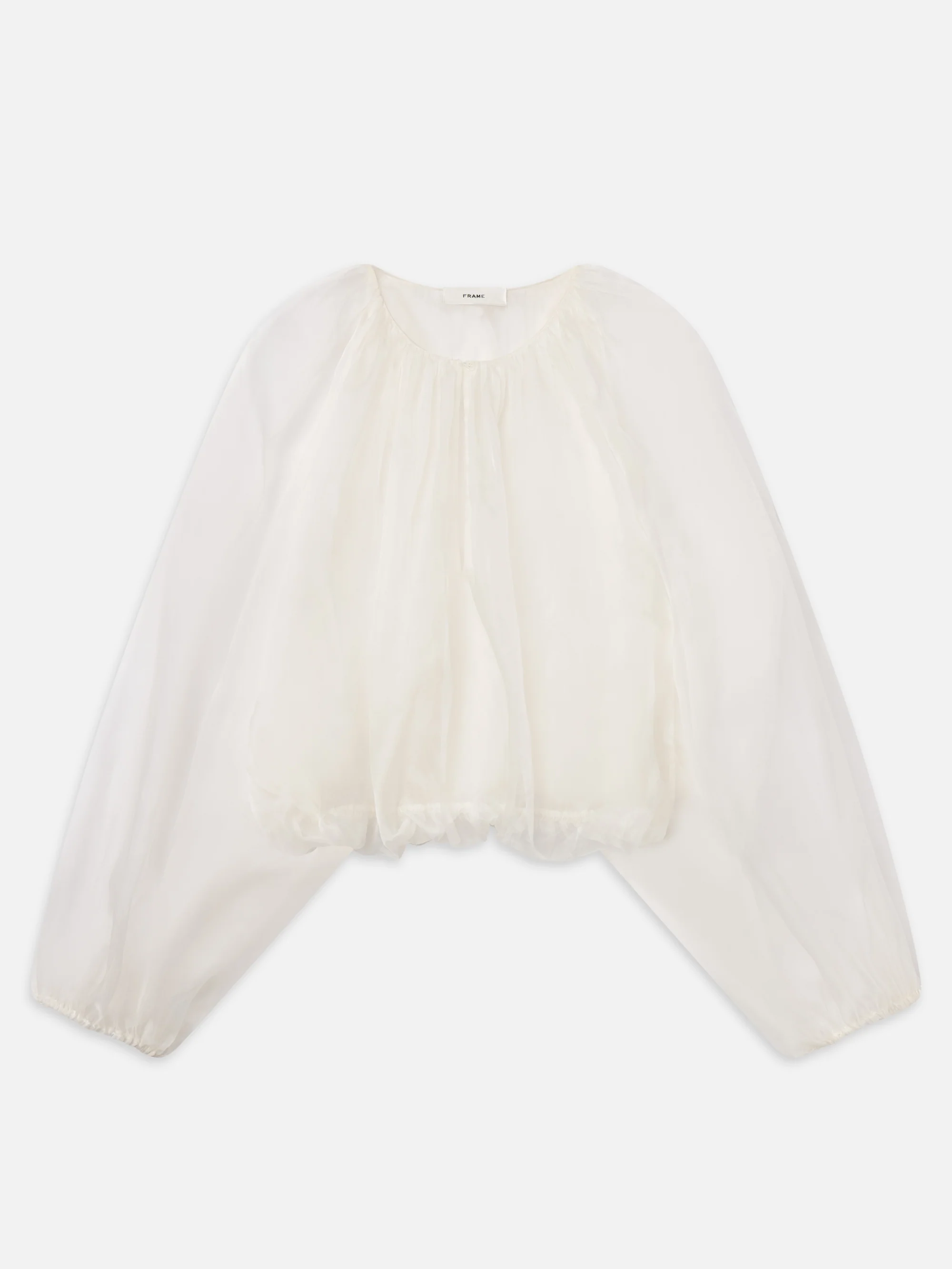 The Sheer Balloon Blouse -- Cream