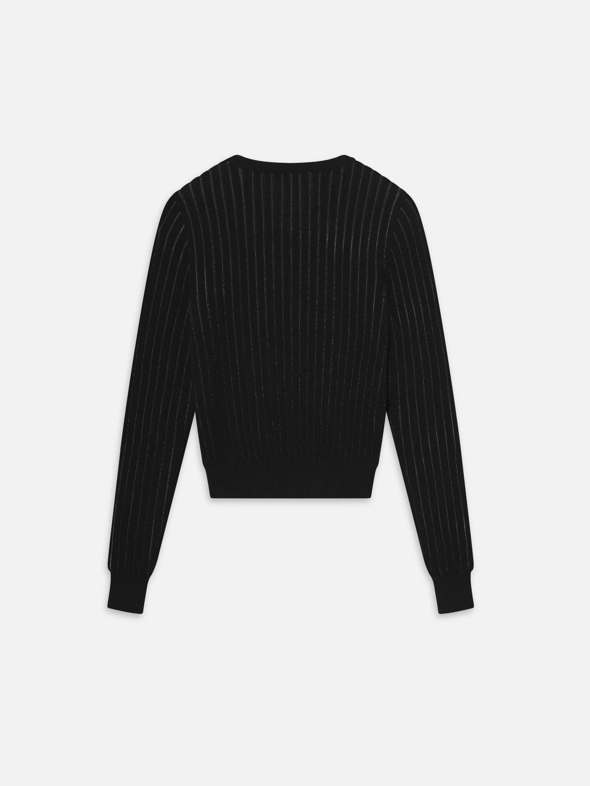 The Sheer Stripe Sweater -- Black - Image 4