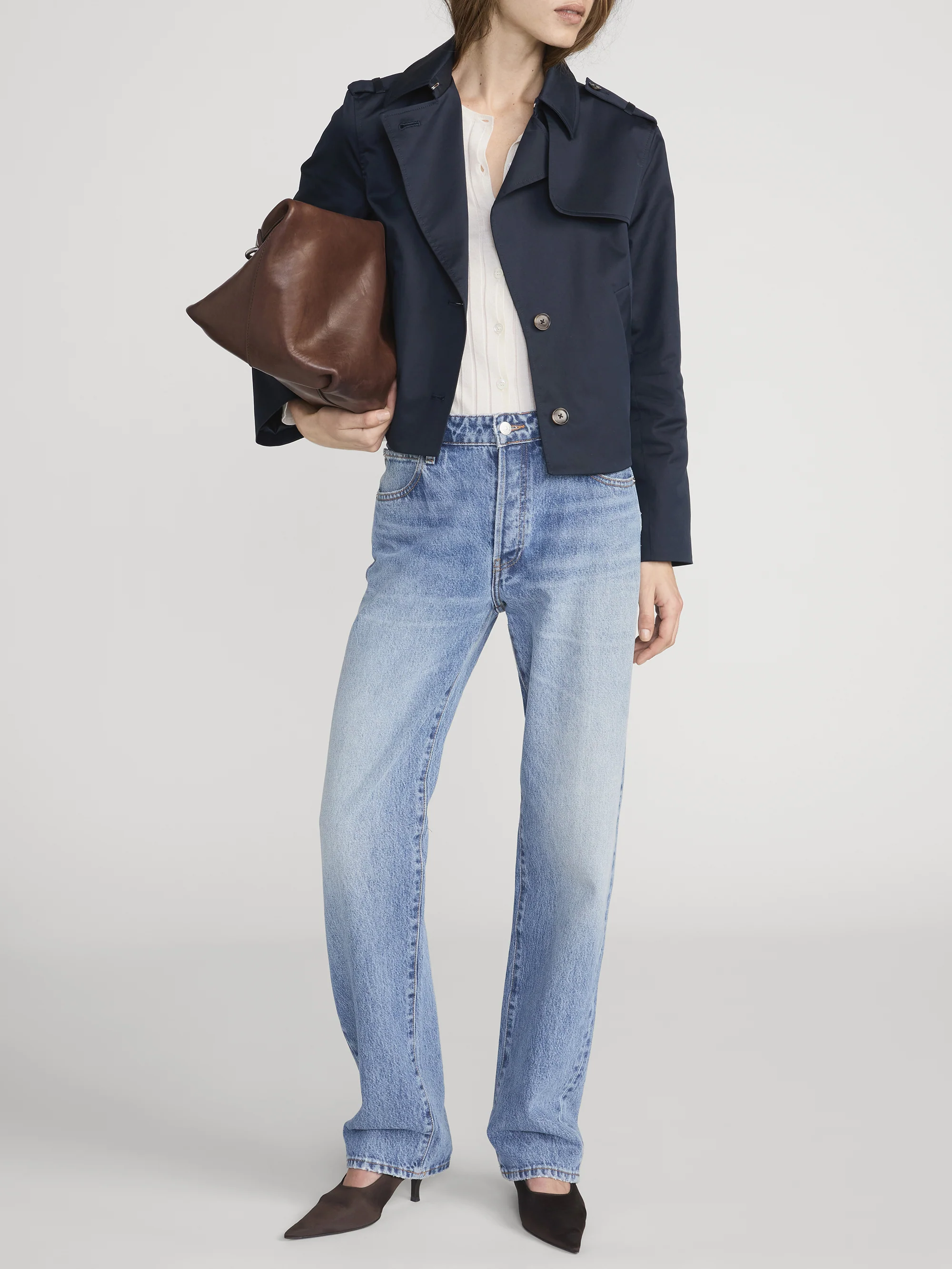 The Short Trench Jacket -- Navy - Image 2