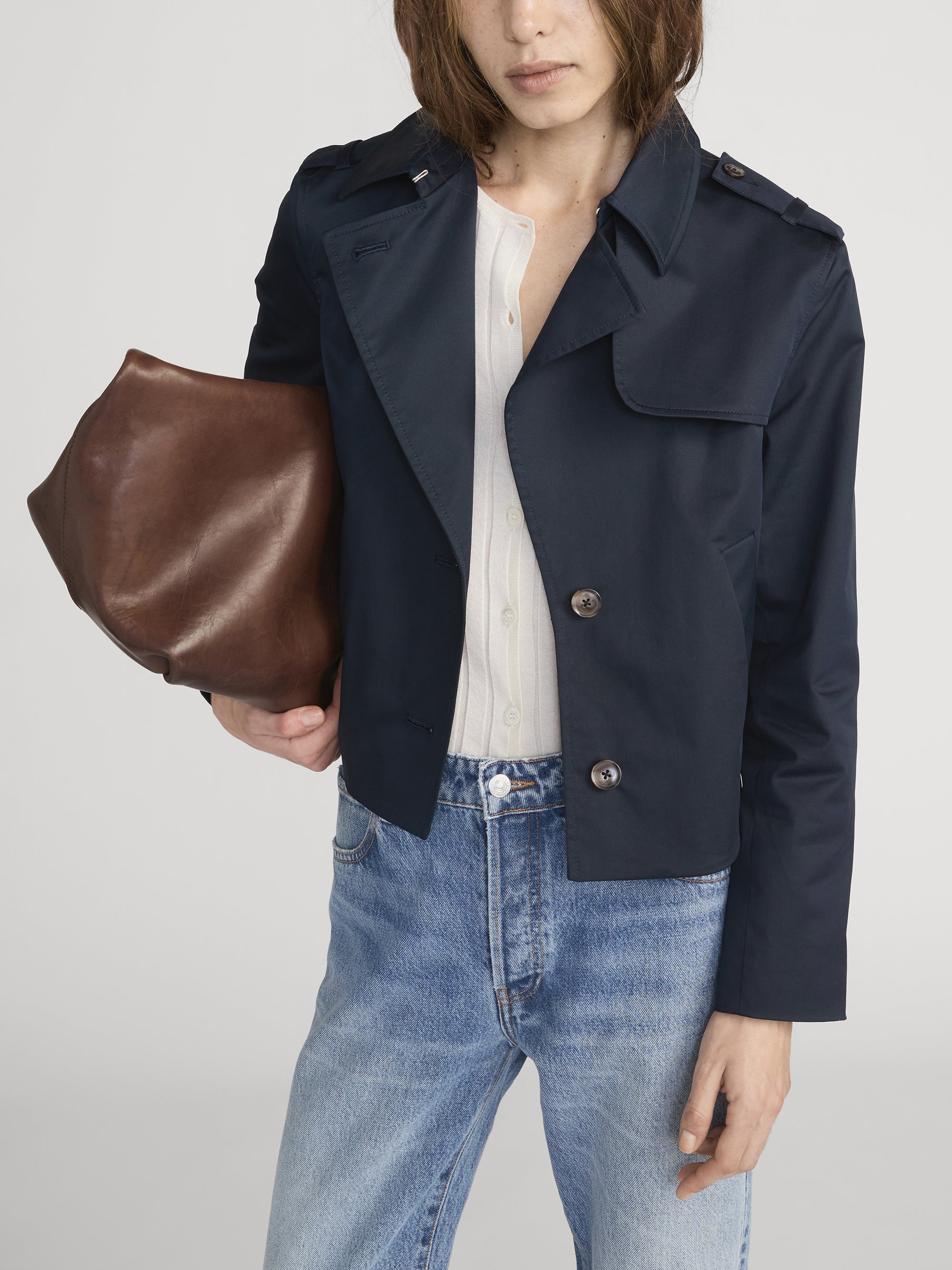 The Short Trench Jacket -- Navy - Image 3
