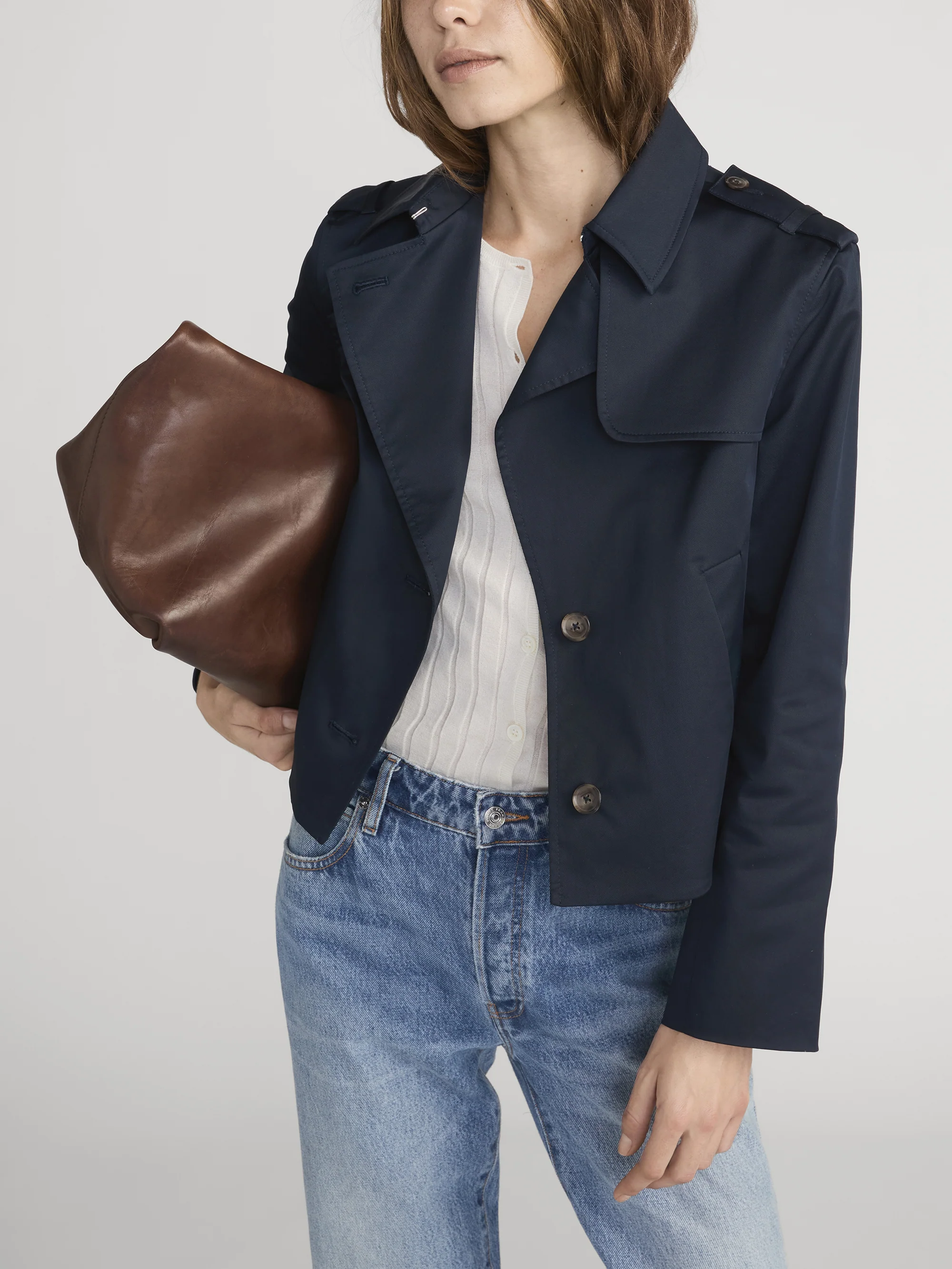 The Short Trench Jacket -- Navy - Image 4