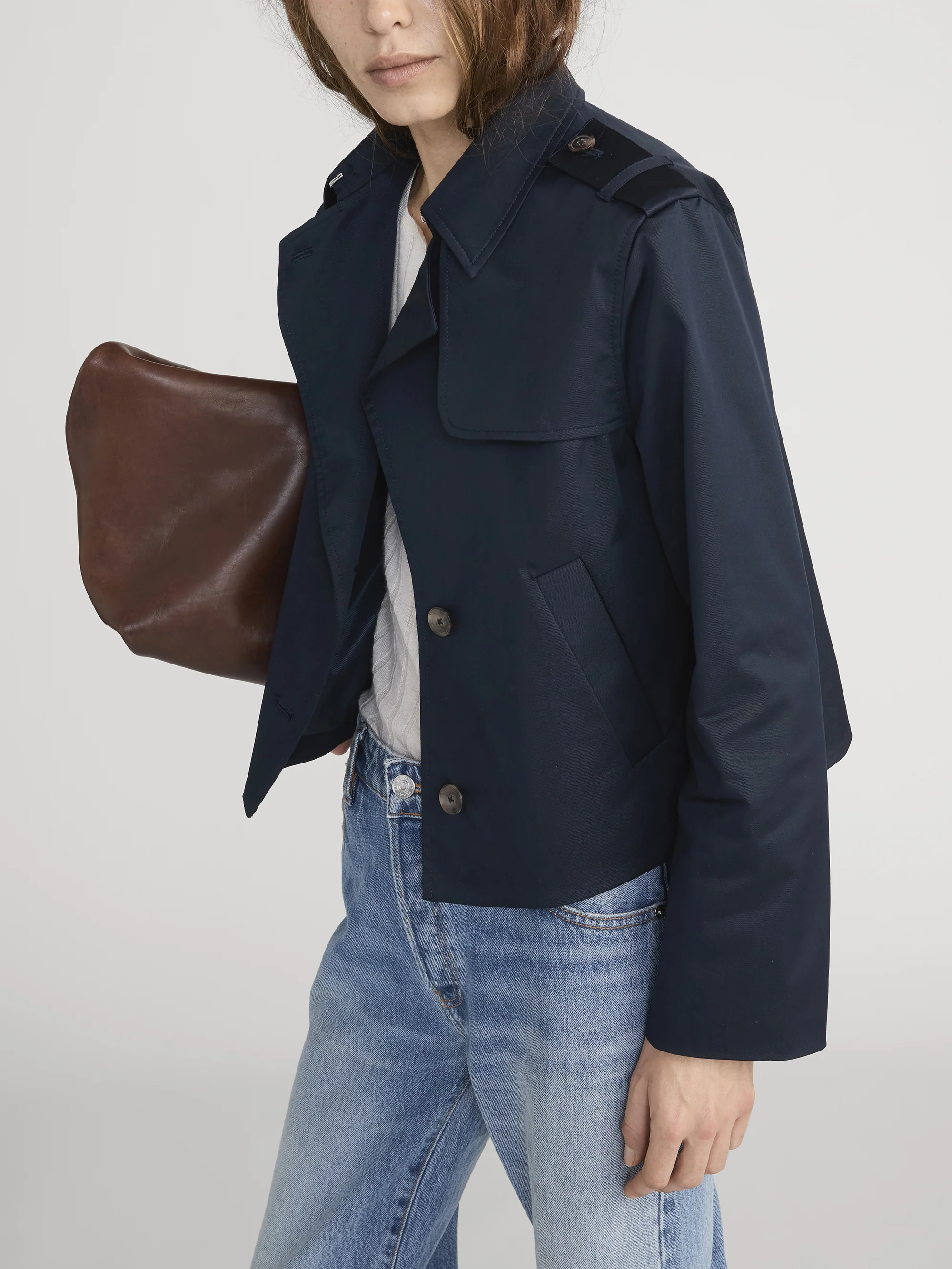 The Short Trench Jacket -- Navy - Image 5