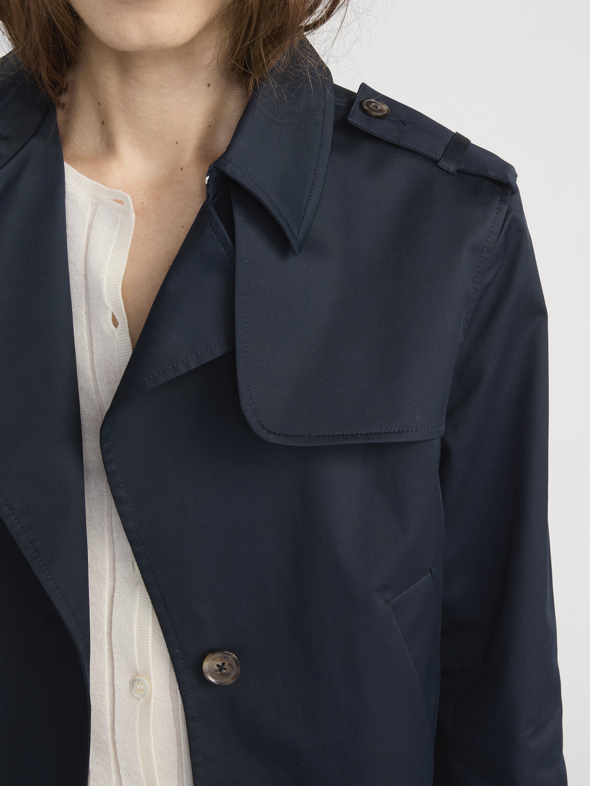The Short Trench Jacket -- Navy - Image 7