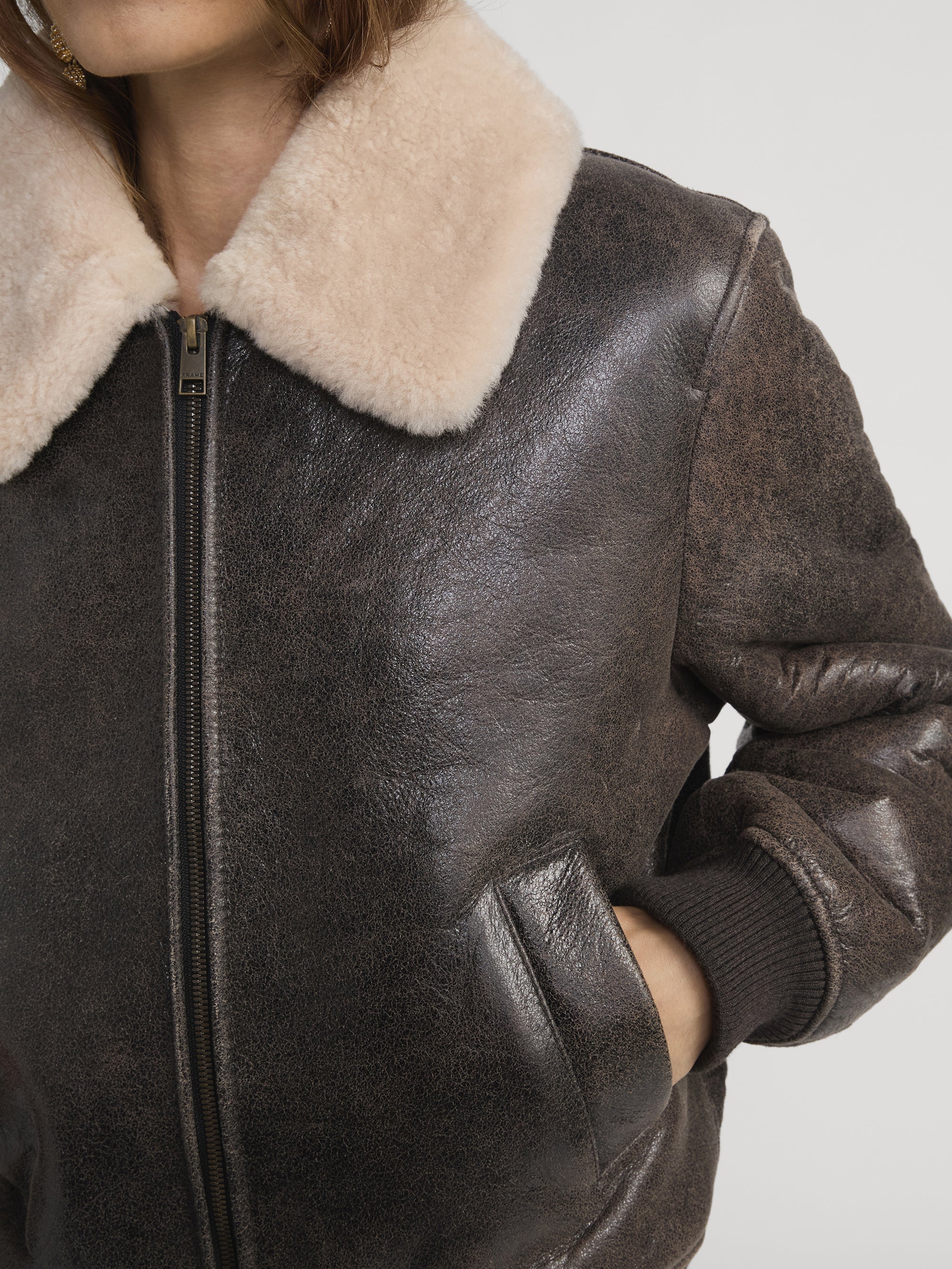 The Shrunken Shearling Bomber -- Cardamom - Image 4
