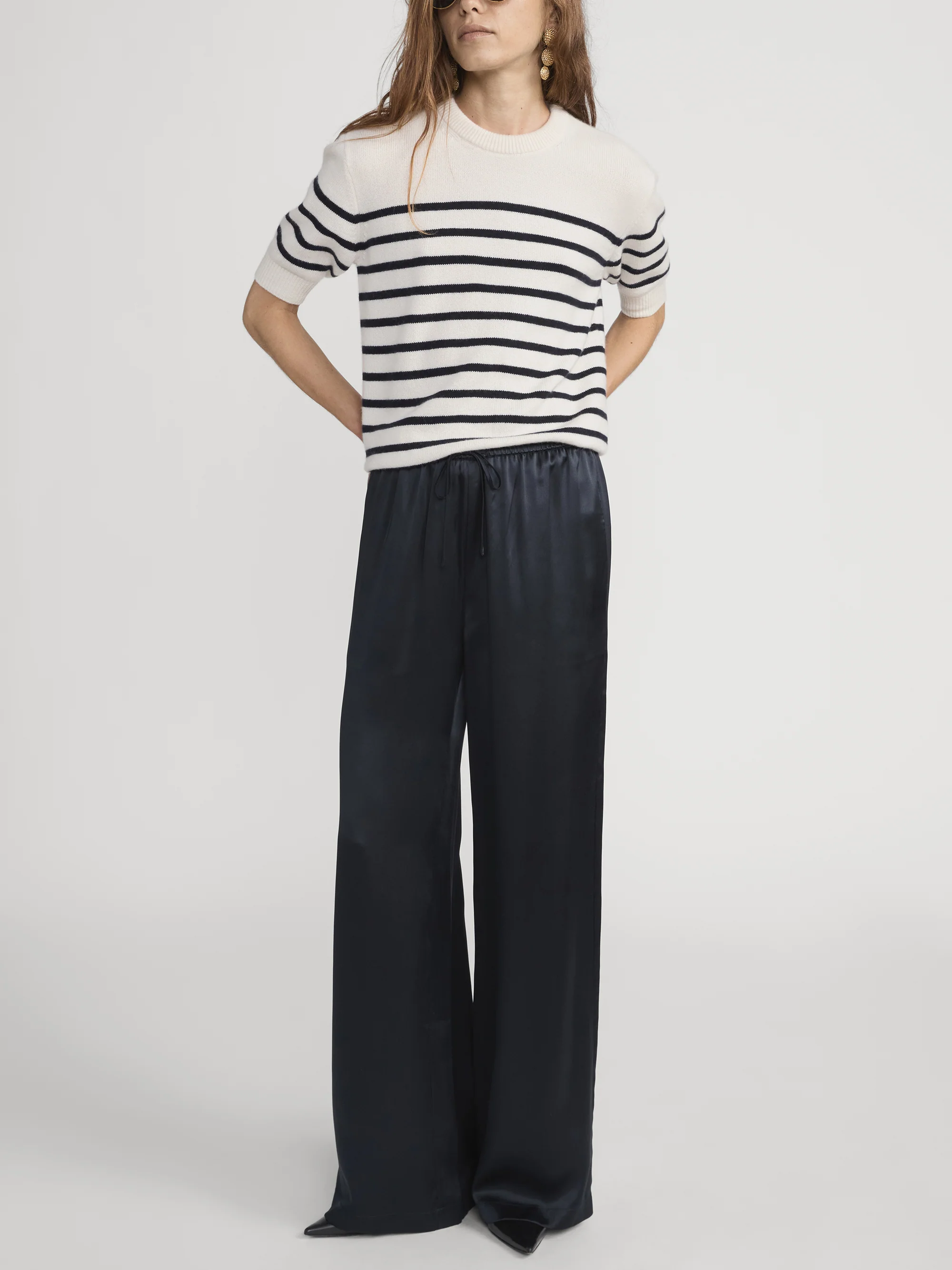 The Silk Lounge Pant -- Navy - Image 2