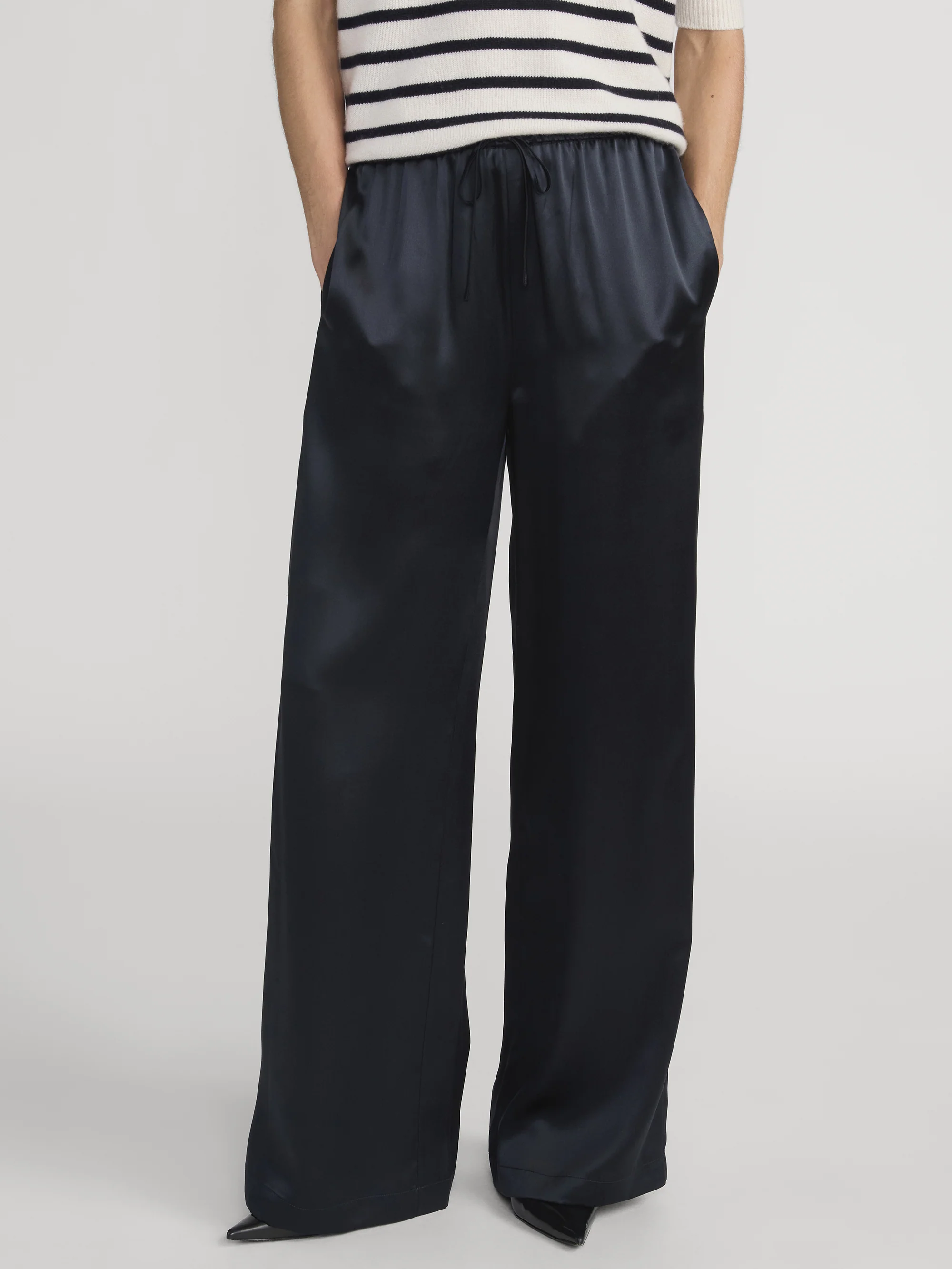 The Silk Lounge Pant -- Navy - Image 3