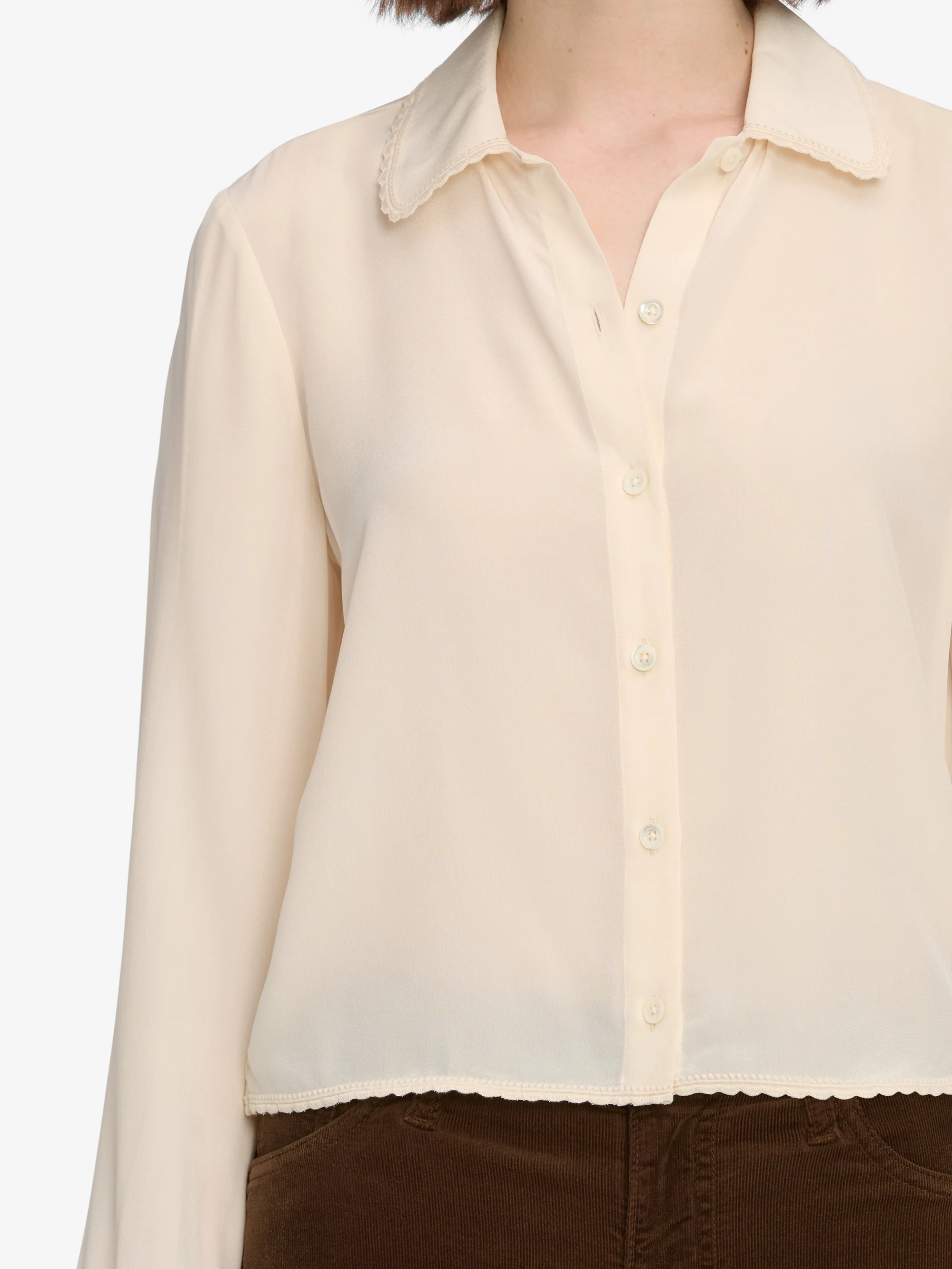 The Silk Prim Blouse -- Cream - Image 4