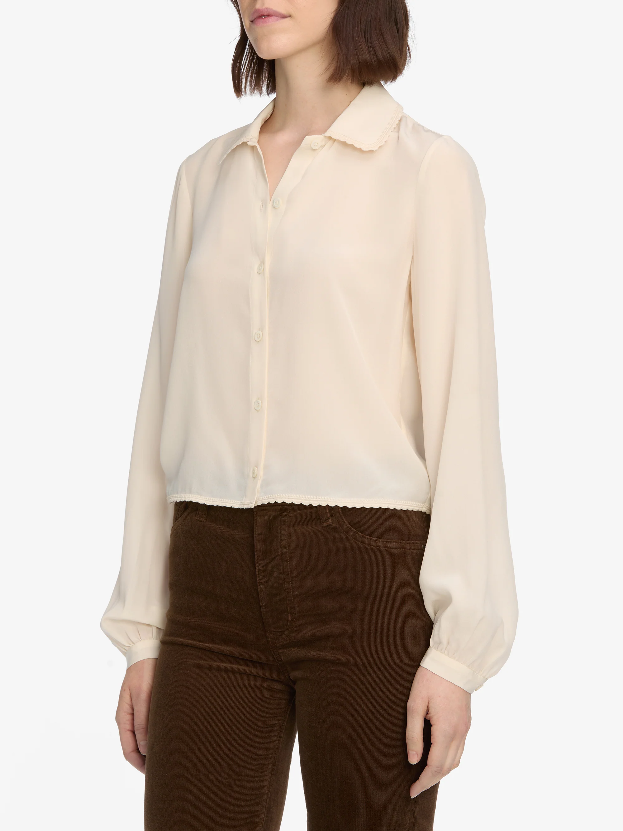 The Silk Prim Blouse -- Cream - Image 5