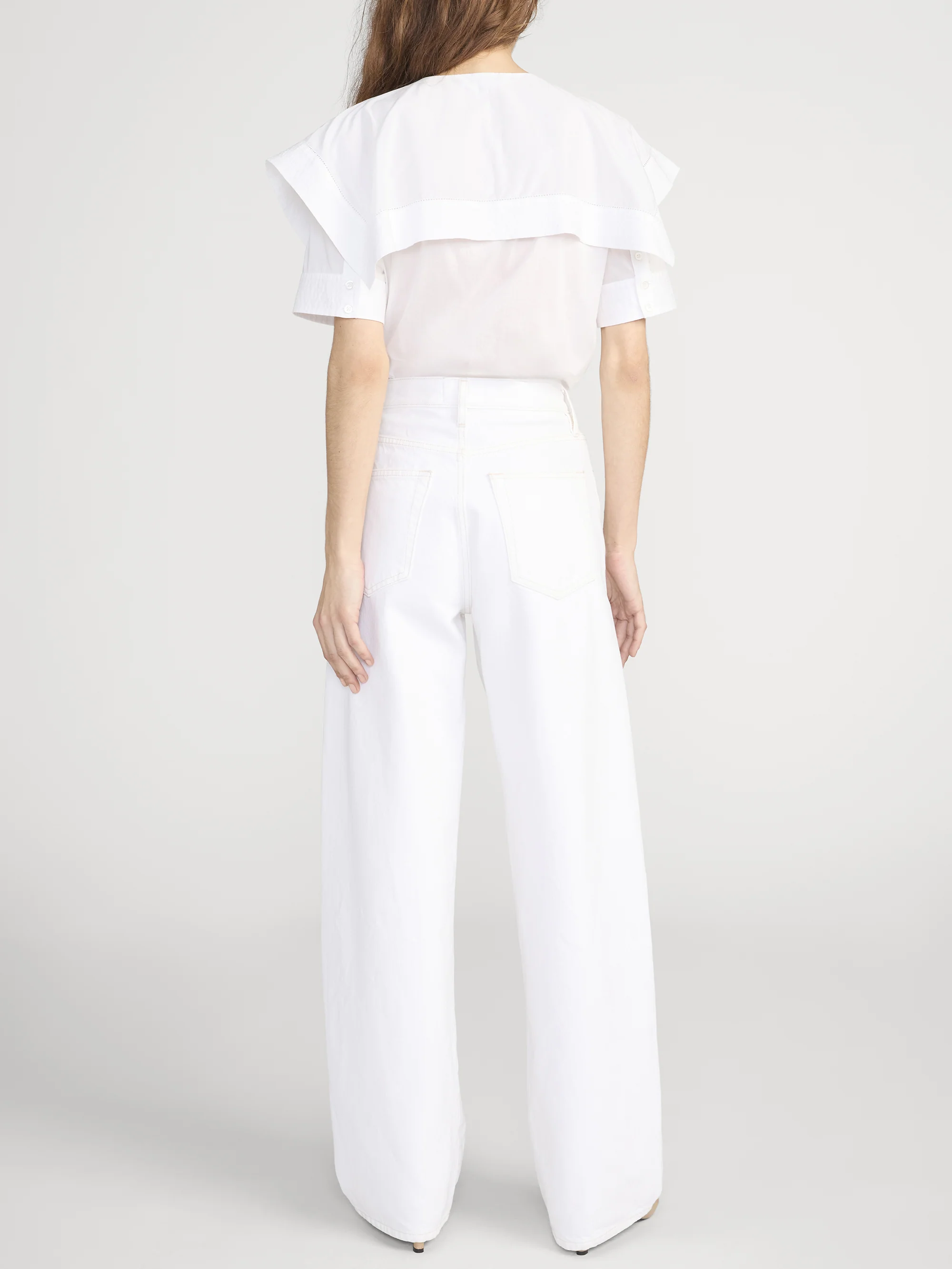 The Sleek Cape Shirt -- White - Image 6