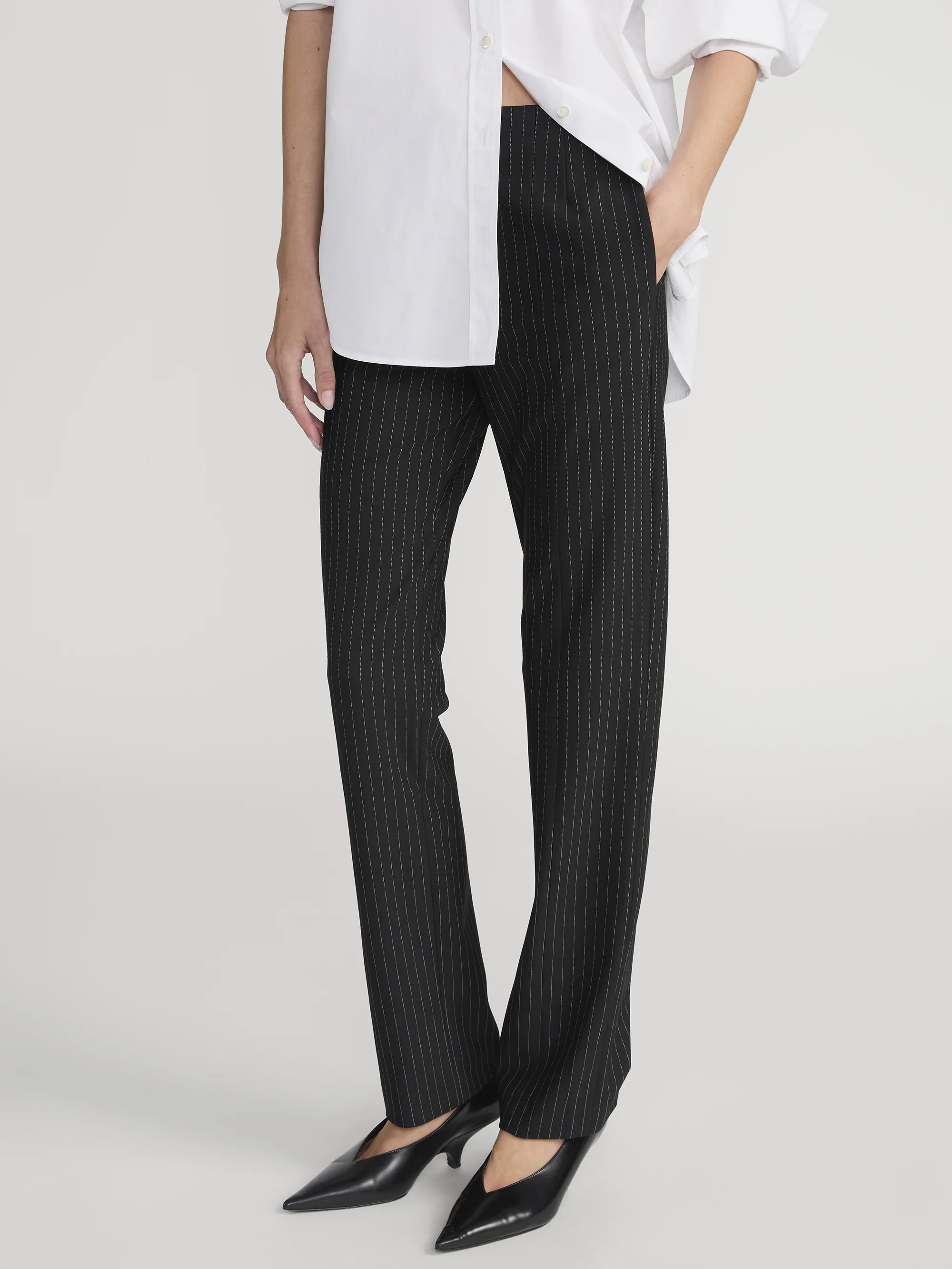 The Sleek Trouser -- Black Pinstripe - Image 5