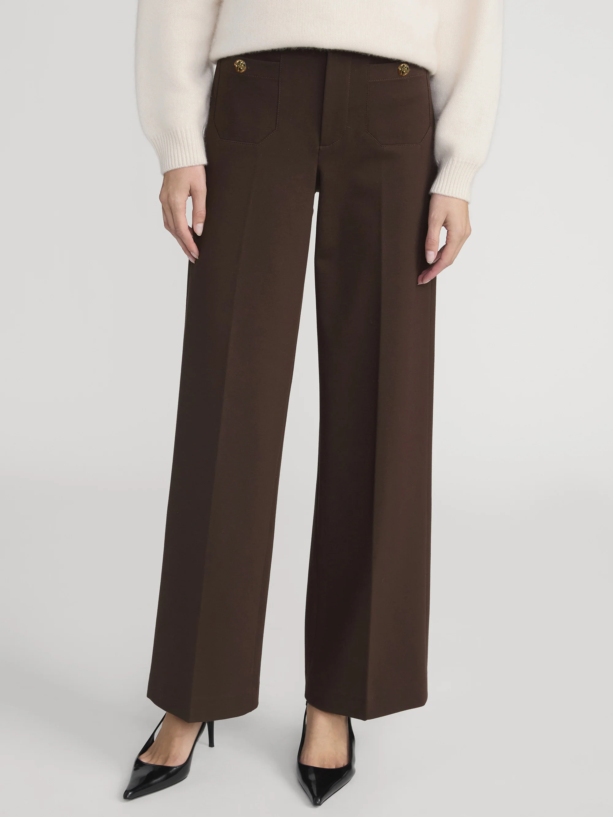 The Slim Palazzo Trouser -- Americano - Image 3