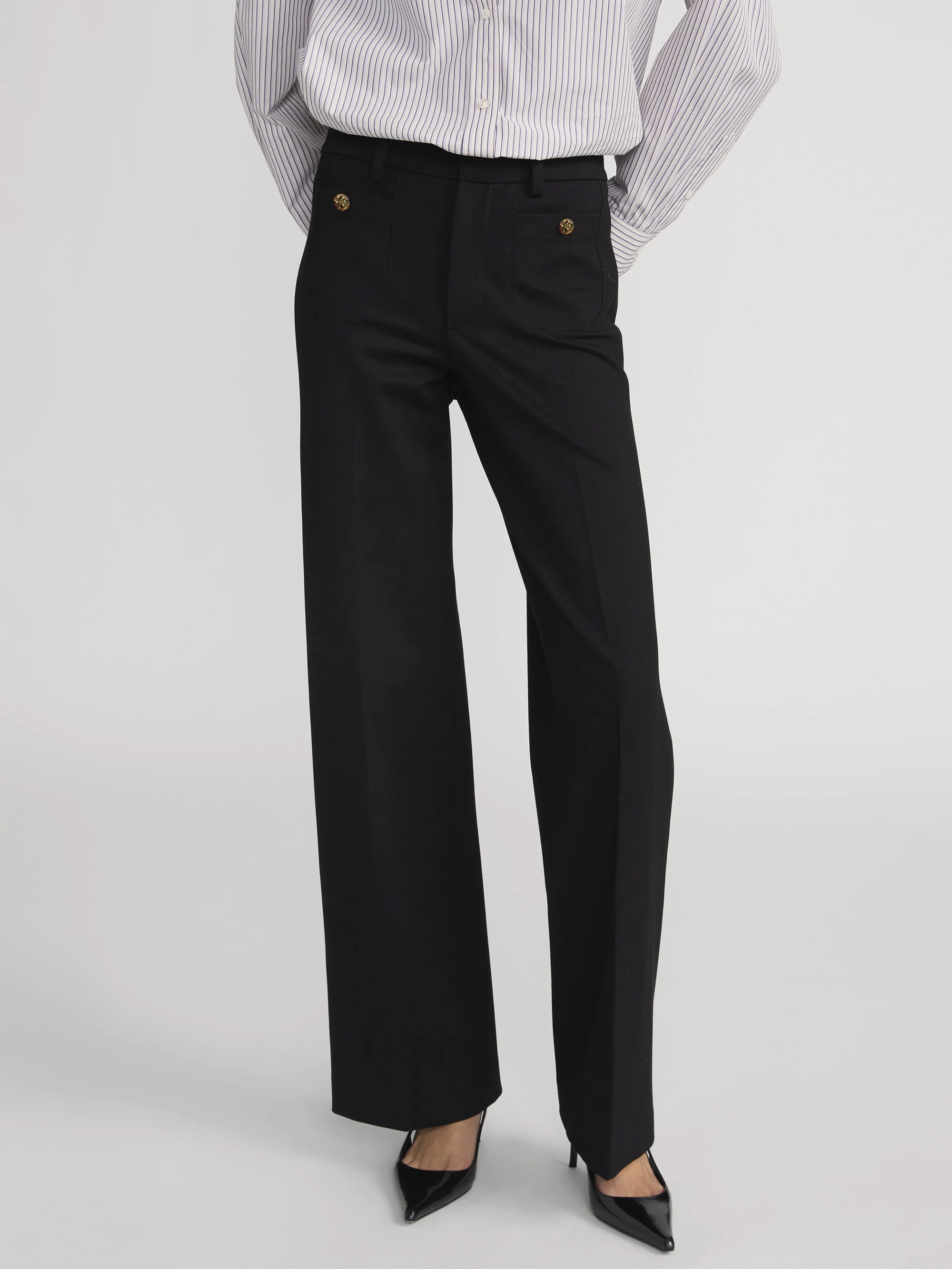 The Slim Palazzo Trouser -- Black - Image 3