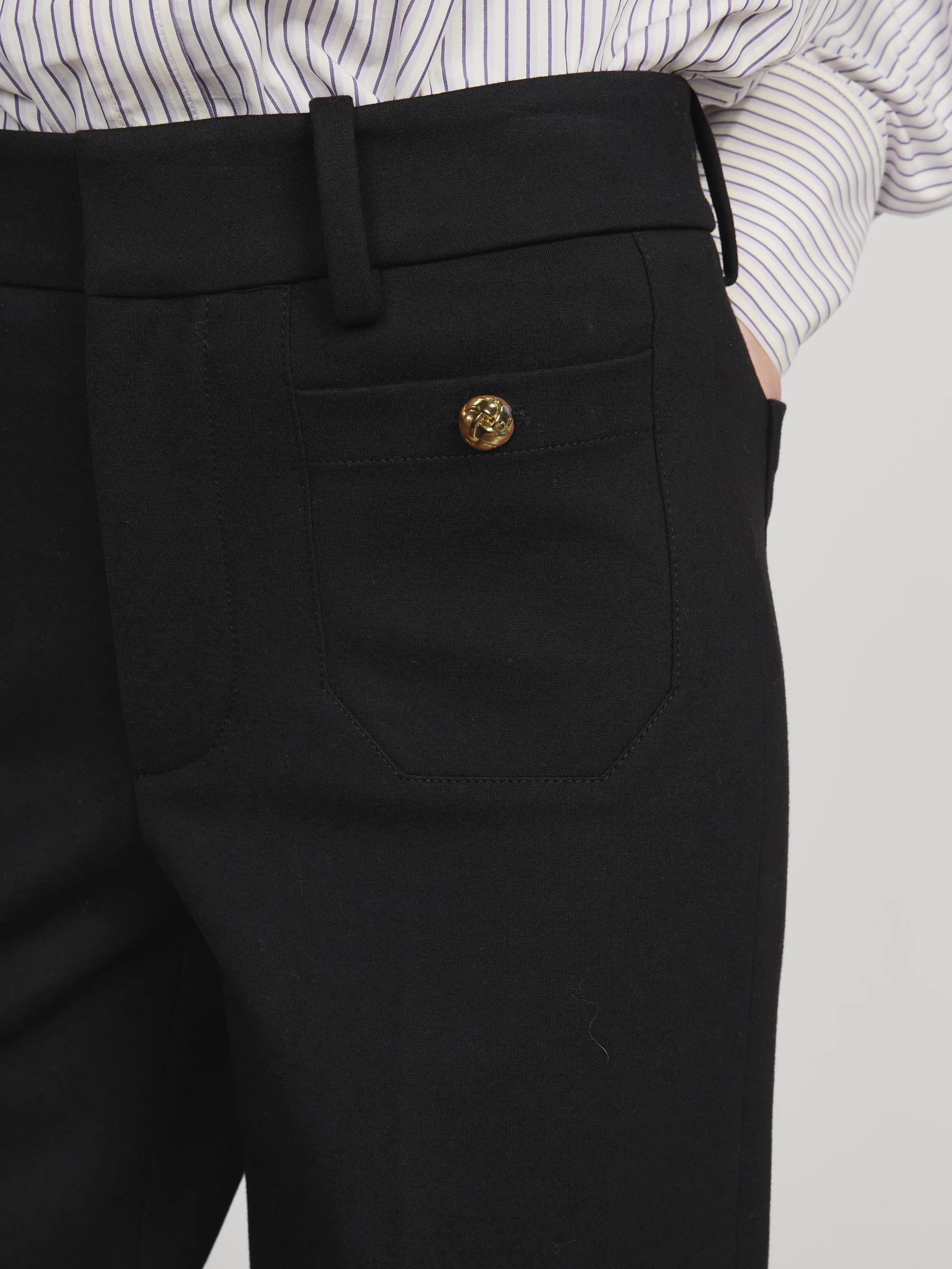 The Slim Palazzo Trouser -- Black - Image 4