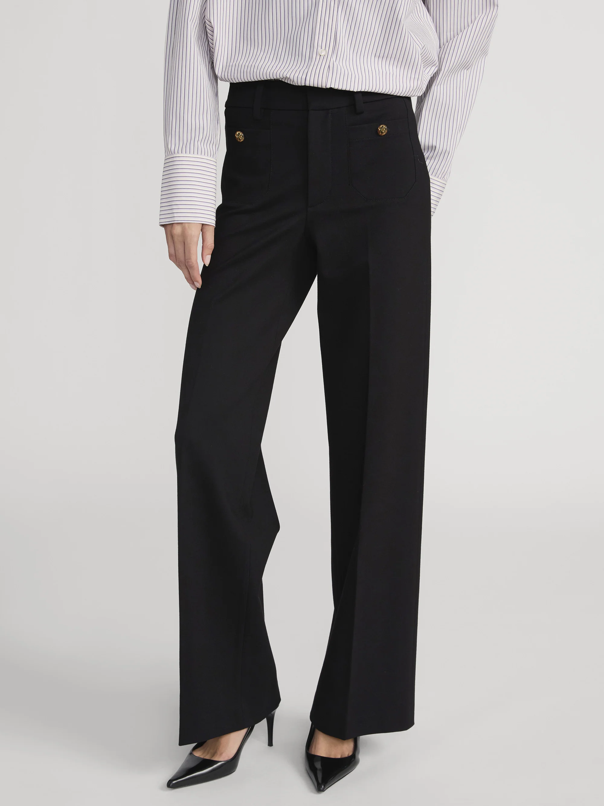The Slim Palazzo Trouser -- Black - Image 5