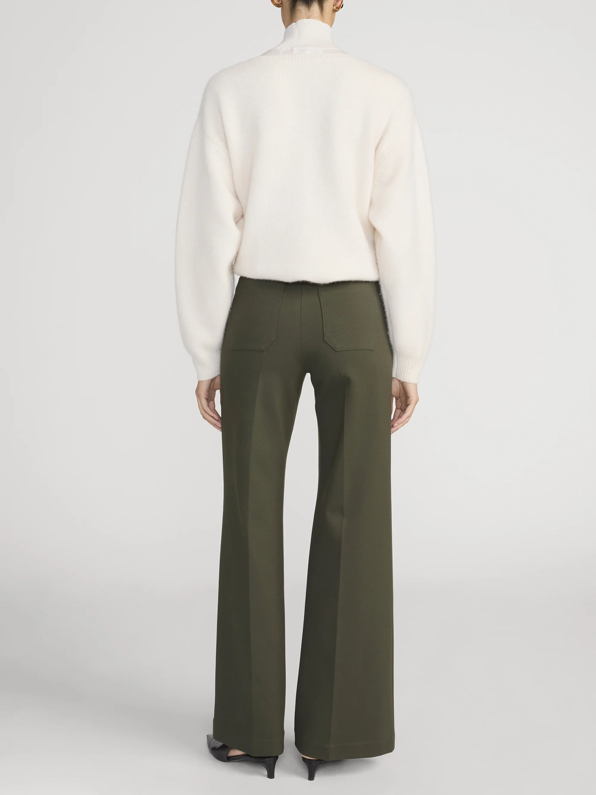 The Slim Palazzo Trouser -- Military Green - Image 6
