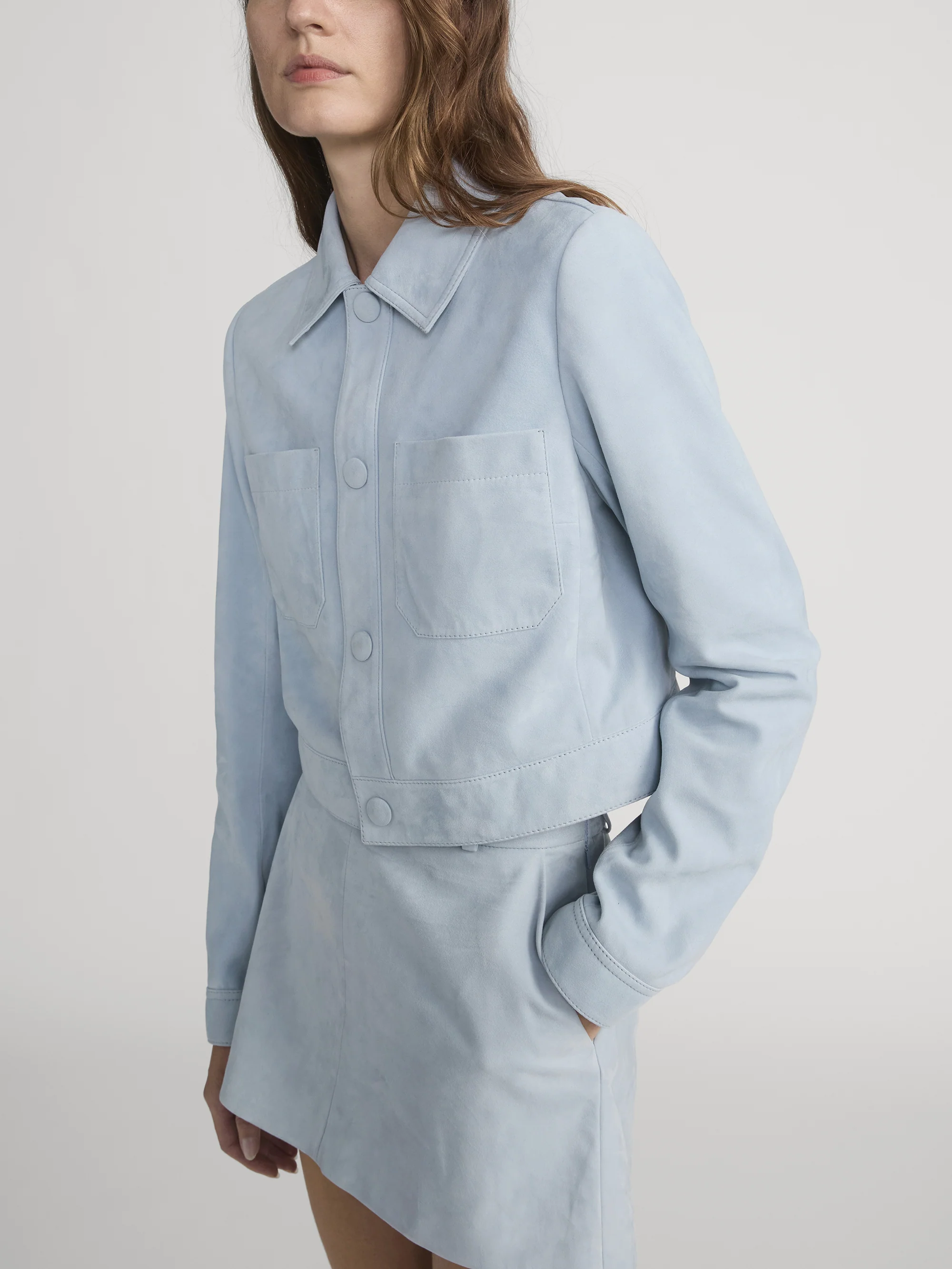 The Small Suede Jacket -- Sky Blue - Image 5