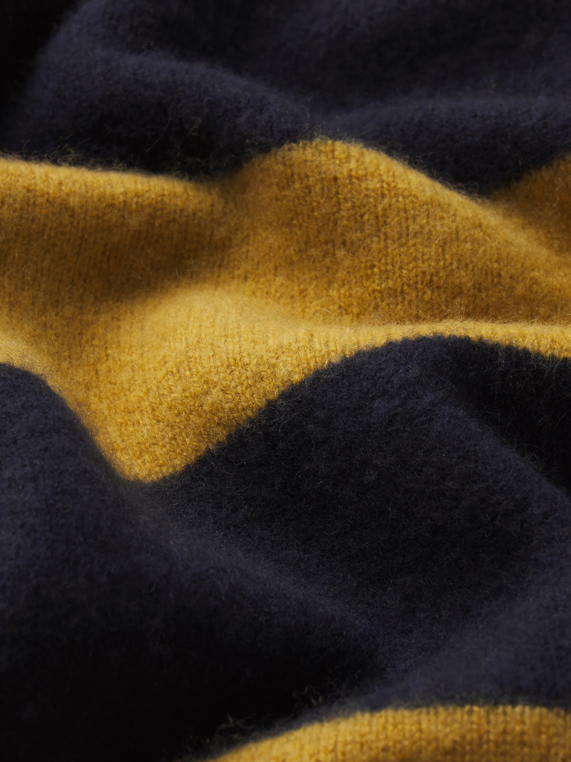 The Society Archive Rugby Polo Sweater -- Navy/Dark Yellow Stripe - Image 4