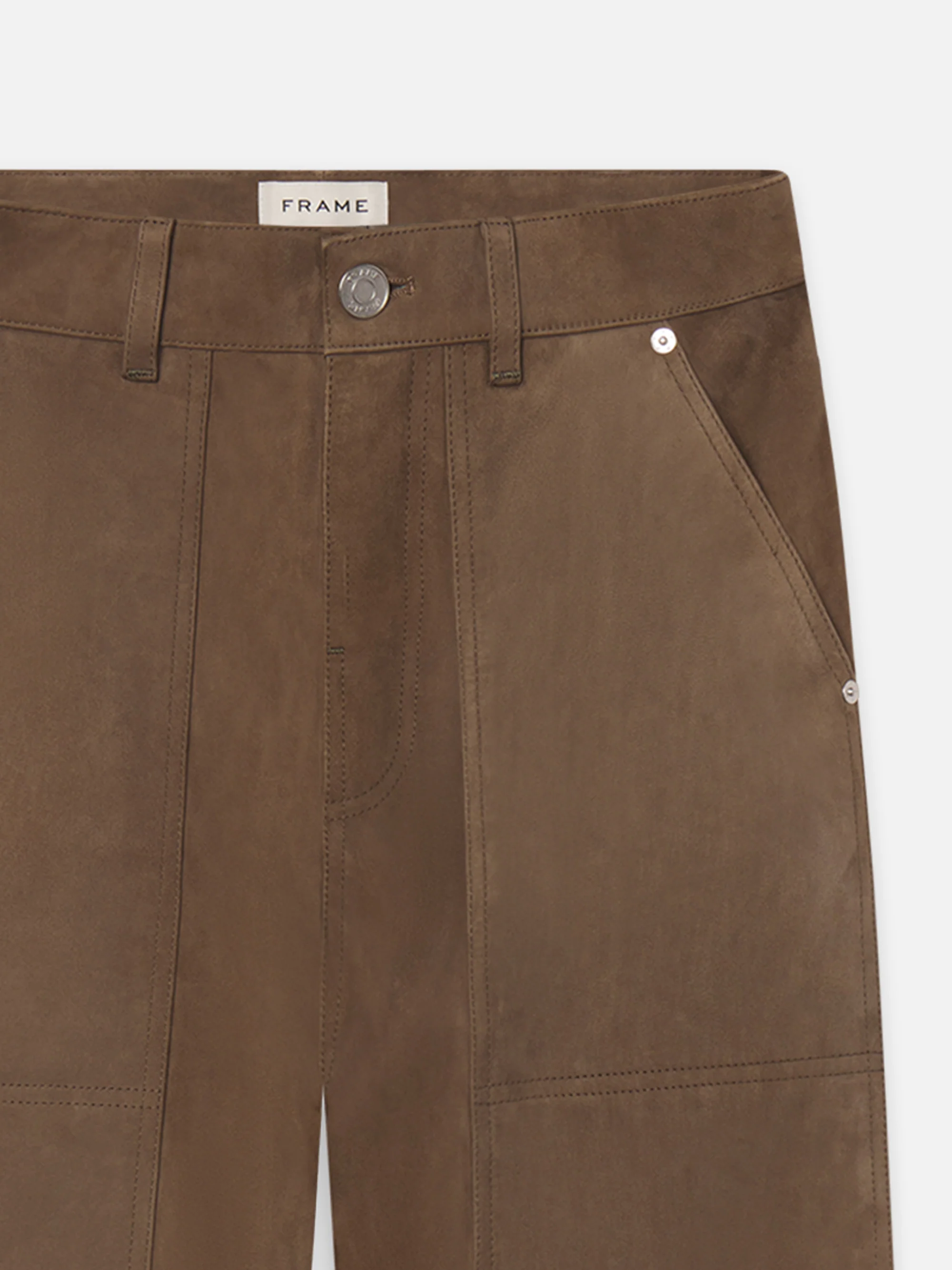 The Society Archive Suede Workwear Pants -- Soft Mocha - Image 2