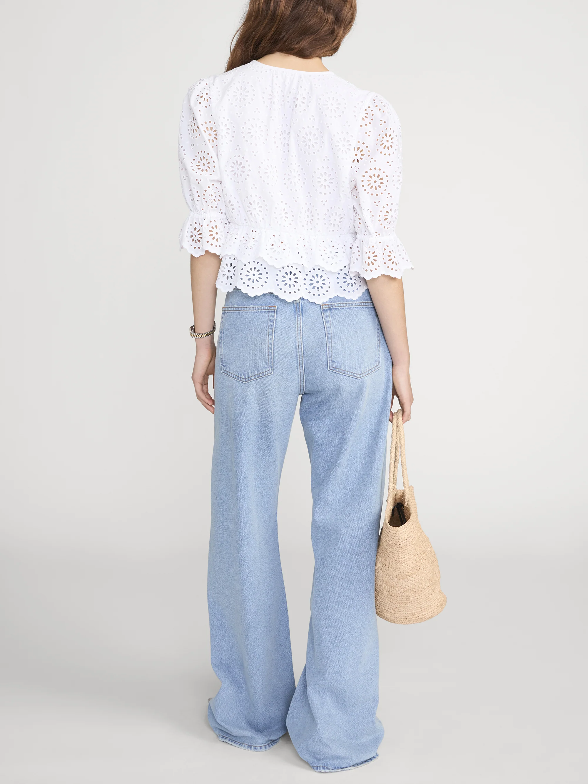 The Solstice Eyelet Blouse -- White - Image 6