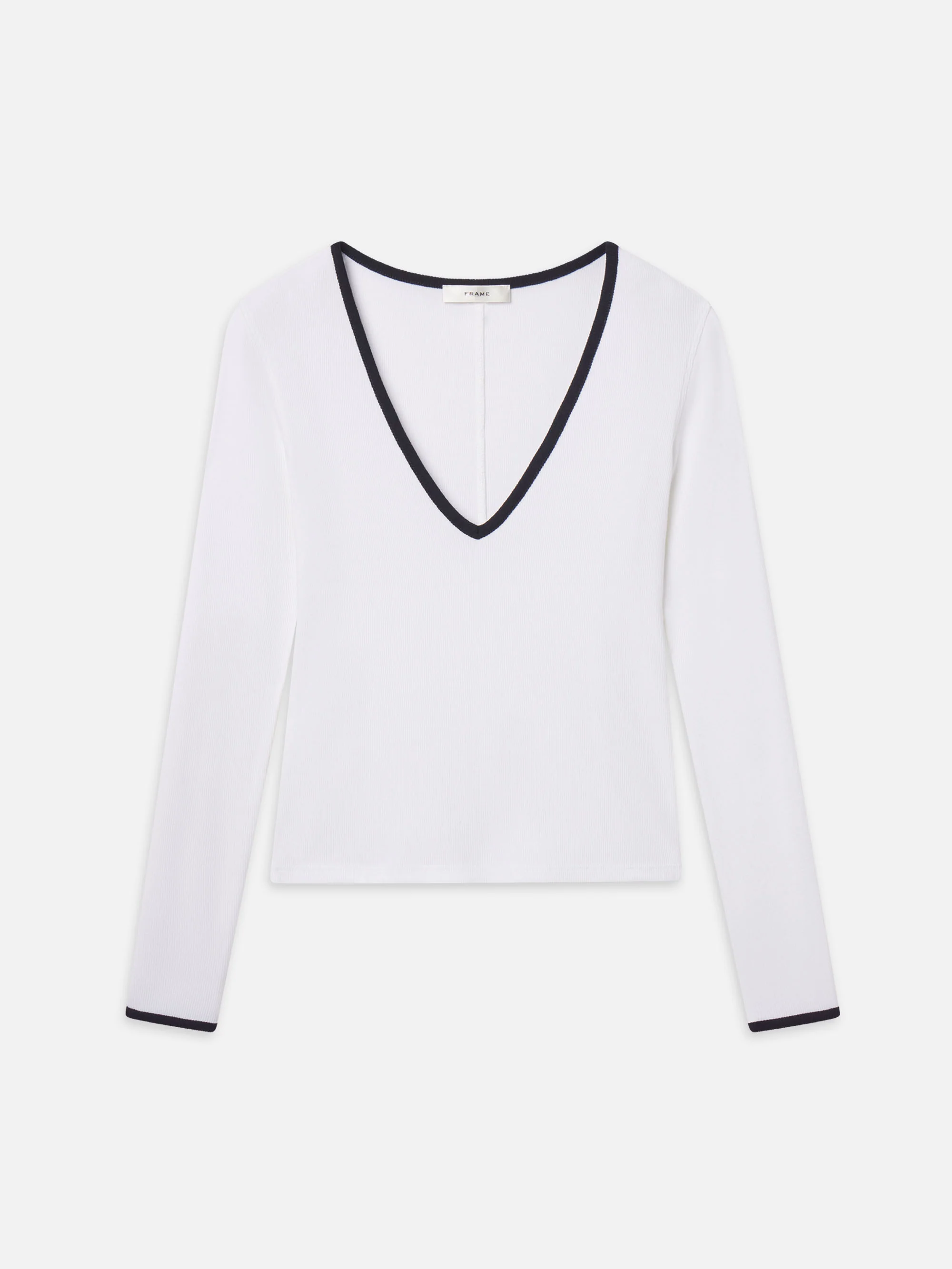The Sporty V Neck Top -- White