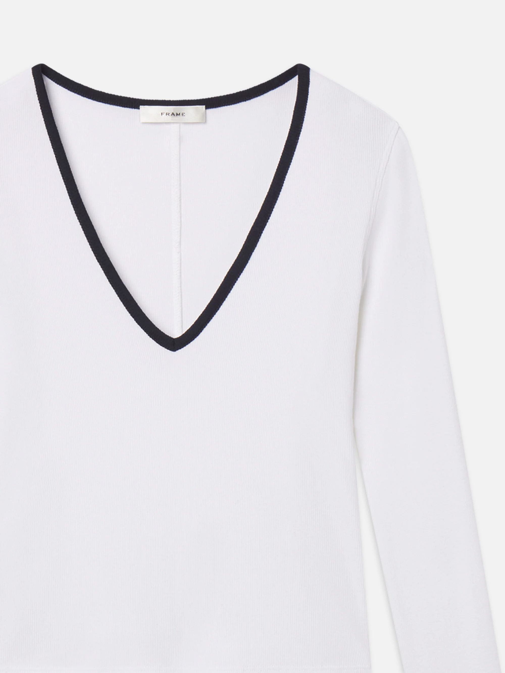 The Sporty V Neck Top -- White - Image 2
