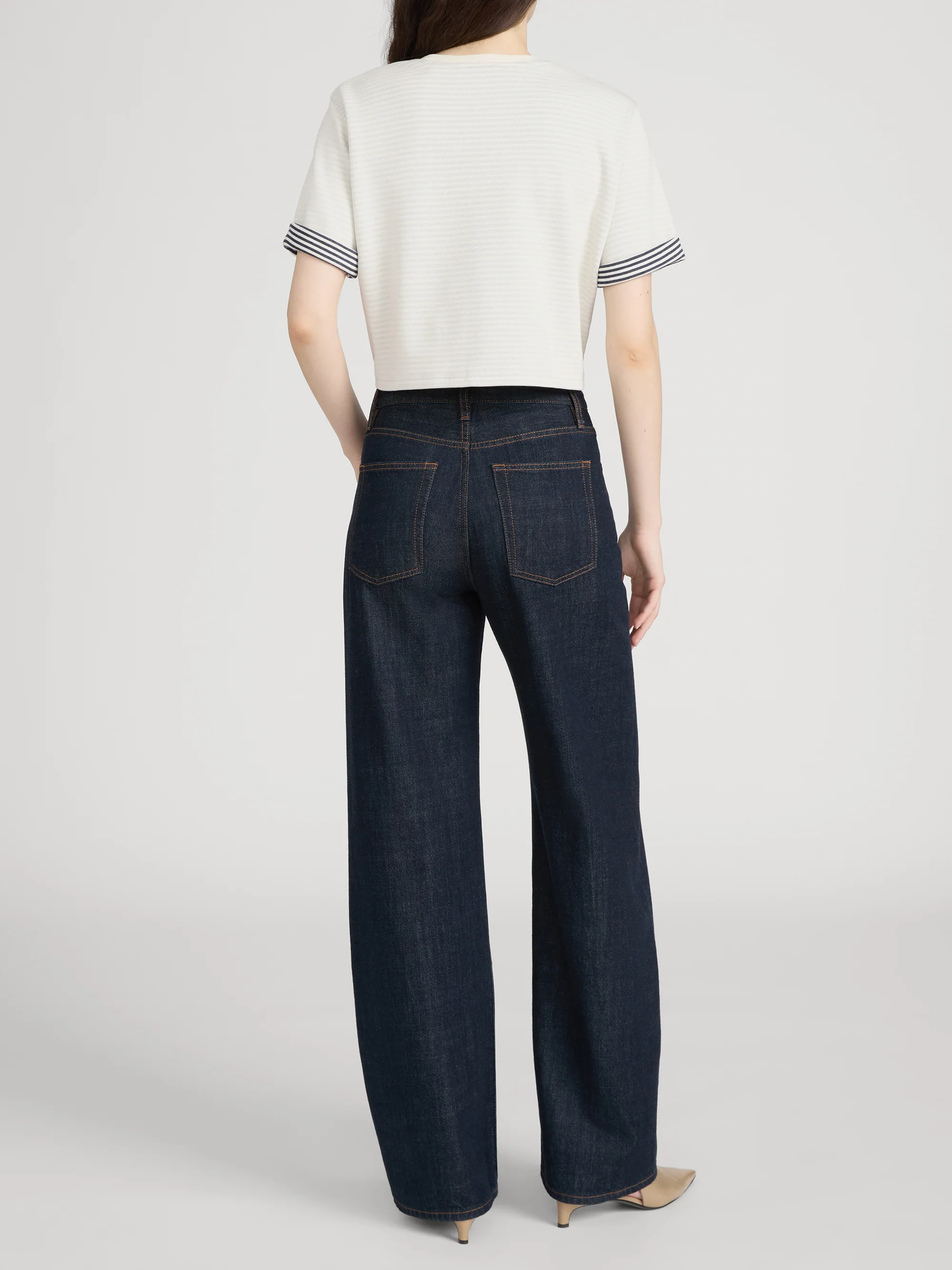 The Stripe Cuff Top -- Cream Multi - Image 4