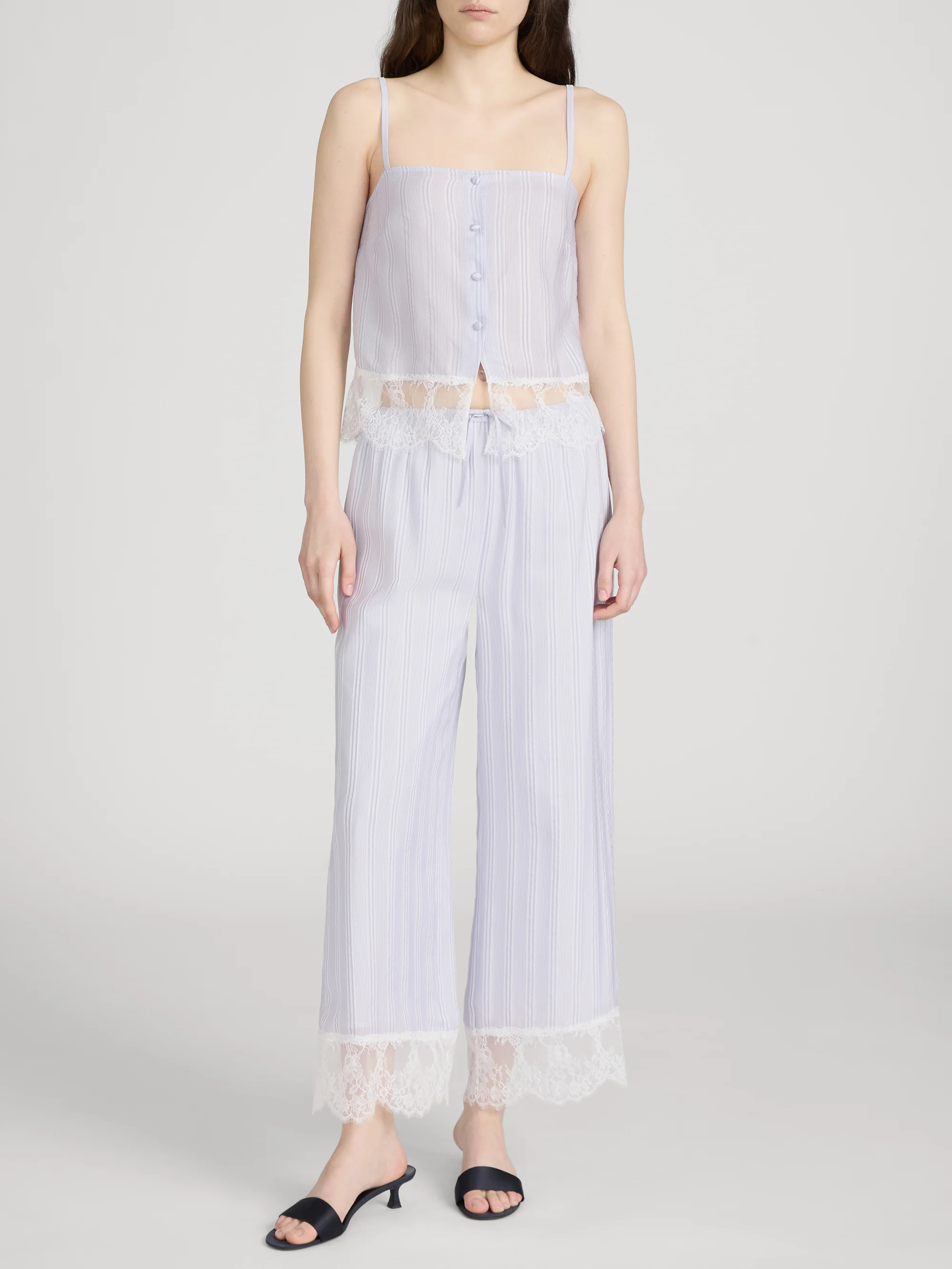 The Stripe Lace Cami -- Chambray Multi - Image 2