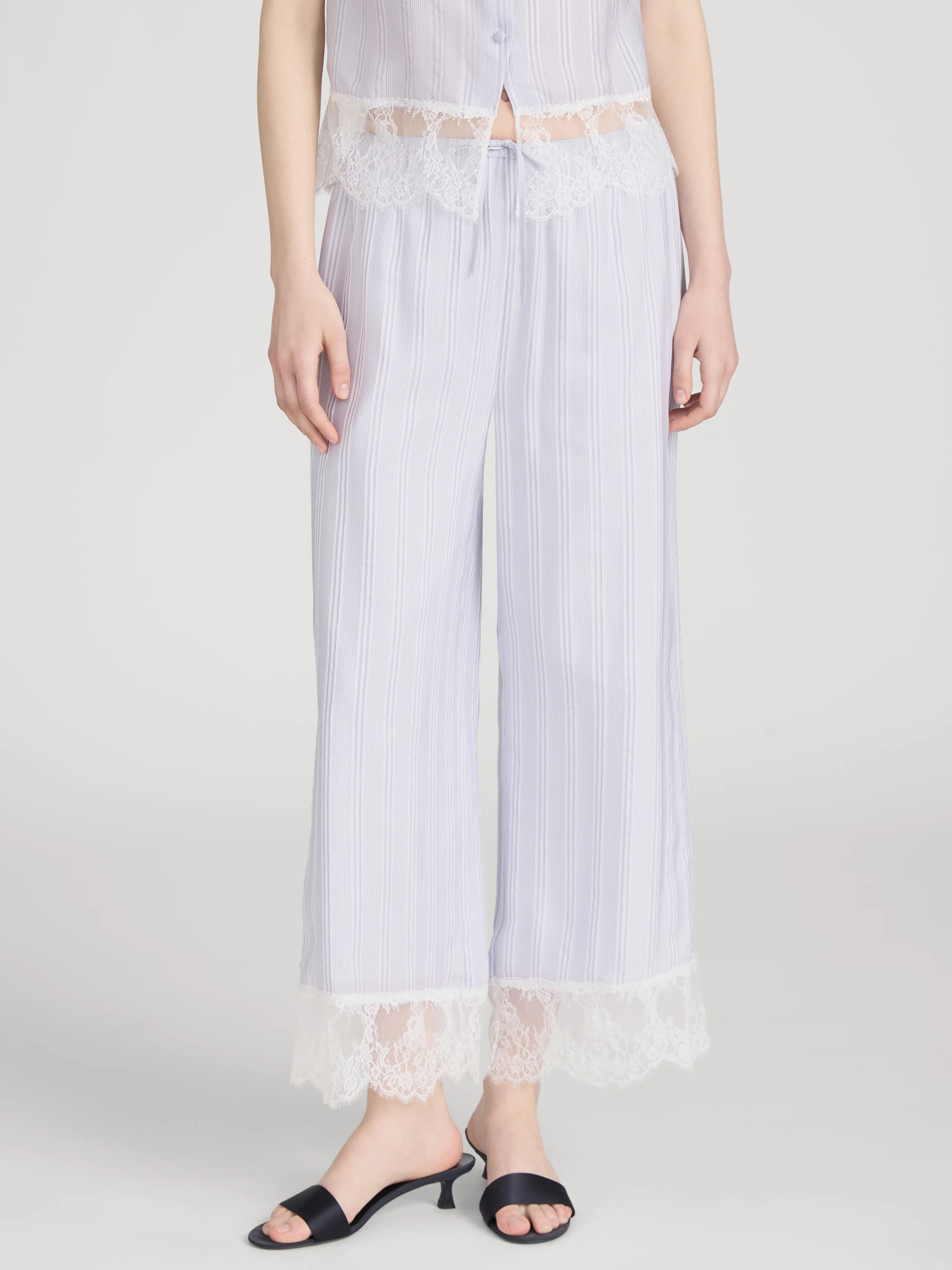 The Stripe Lace Lounge Pant -- Chambray Multi - Image 3