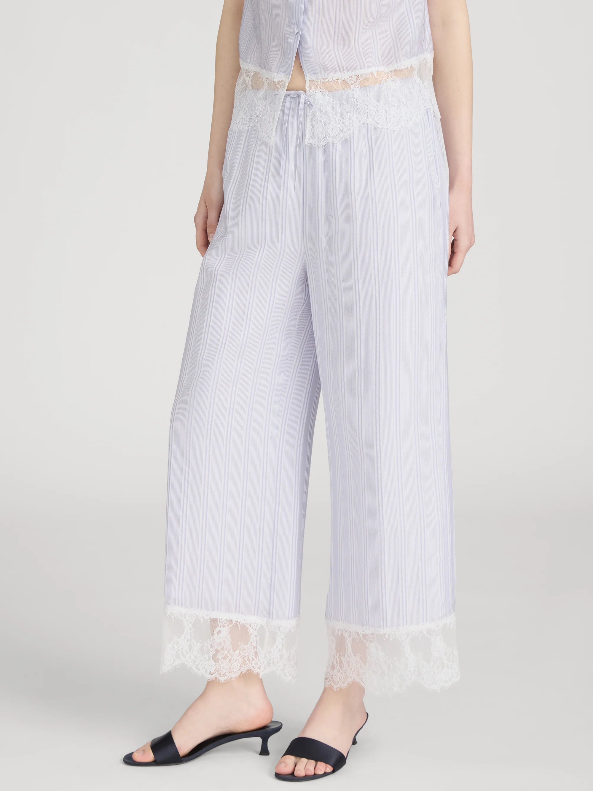 The Stripe Lace Lounge Pant -- Chambray Multi - Image 4