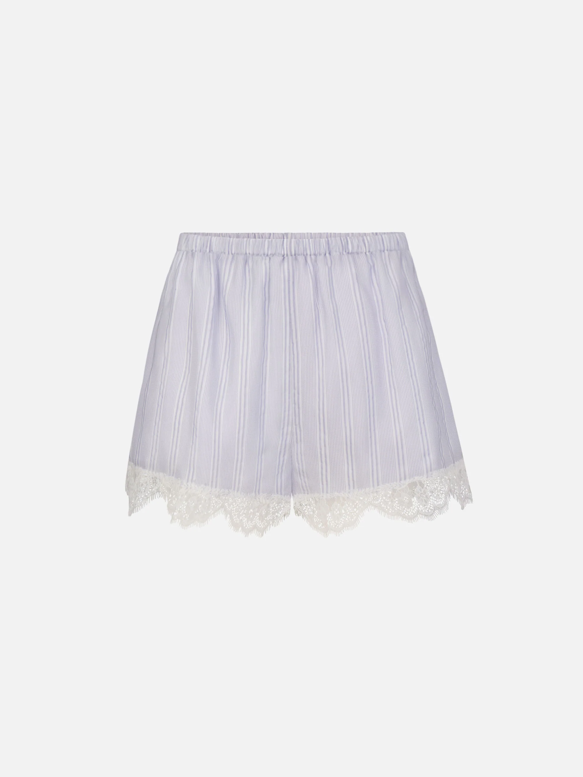 The Stripe Lace Lounge Short -- Chambray Multi