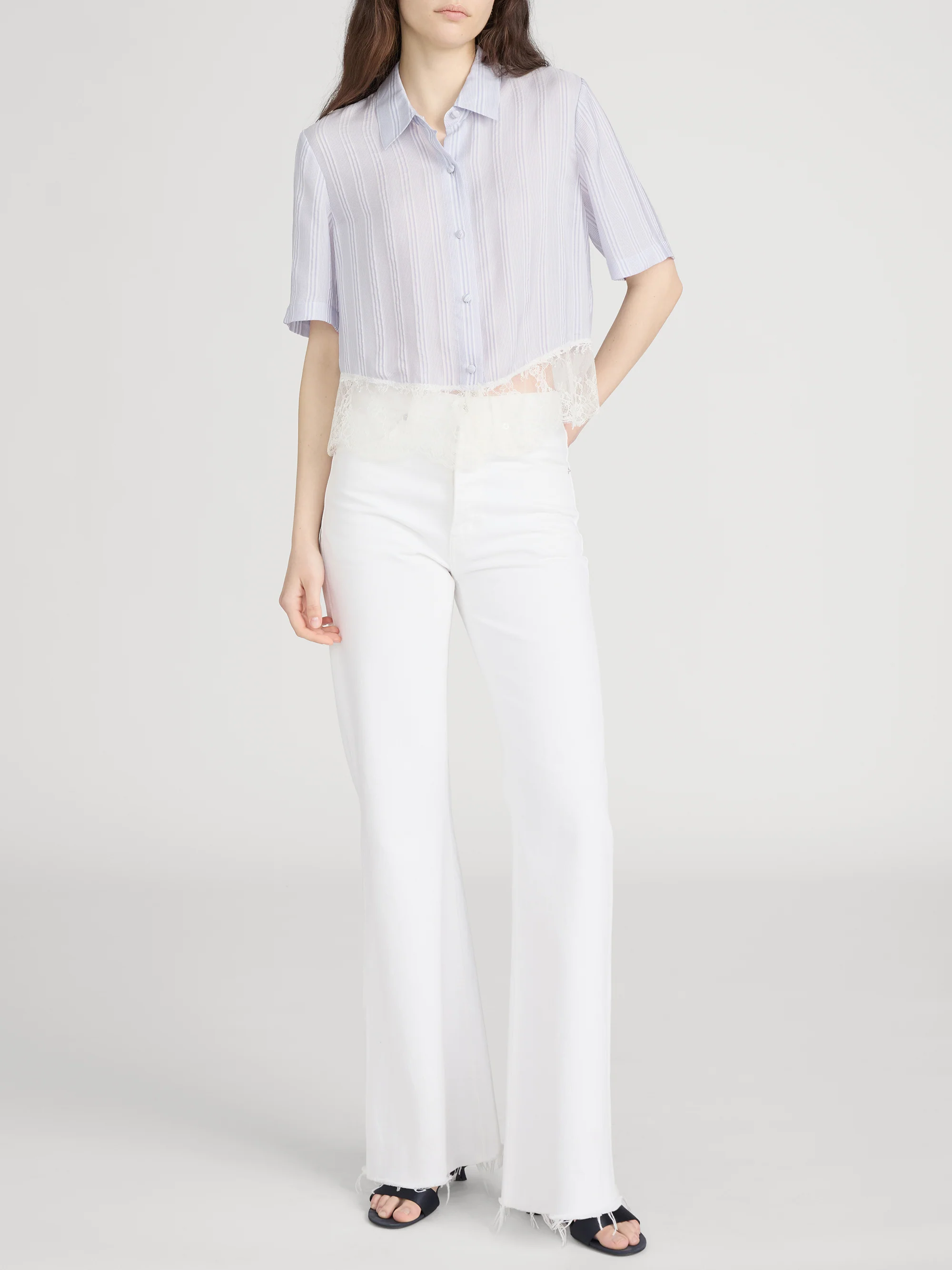 The Stripe Lace Shirt -- Chambray Multi - Image 2