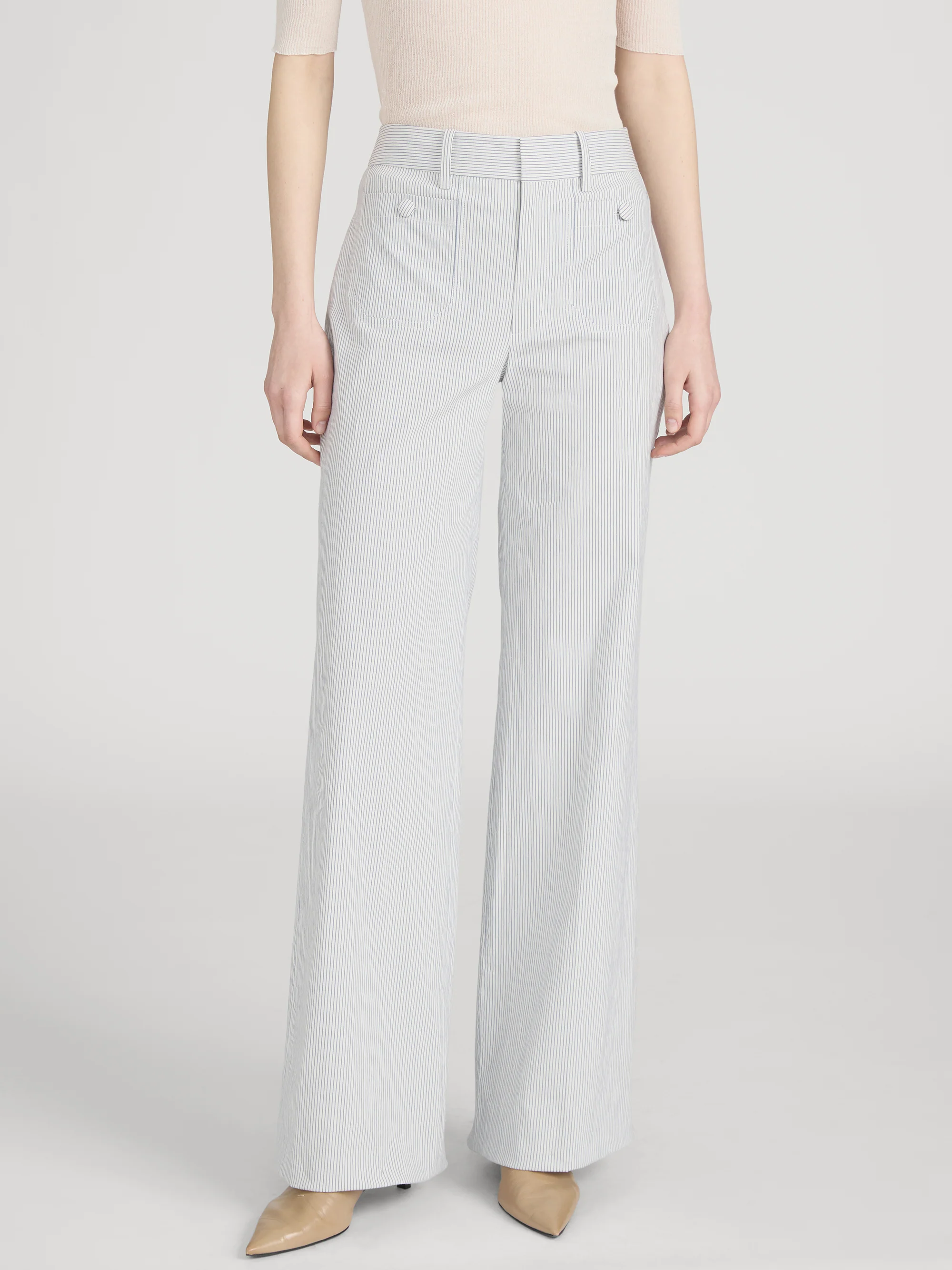 The Stripe Modernist Pocket Trouser -- Navy Multi - Image 3