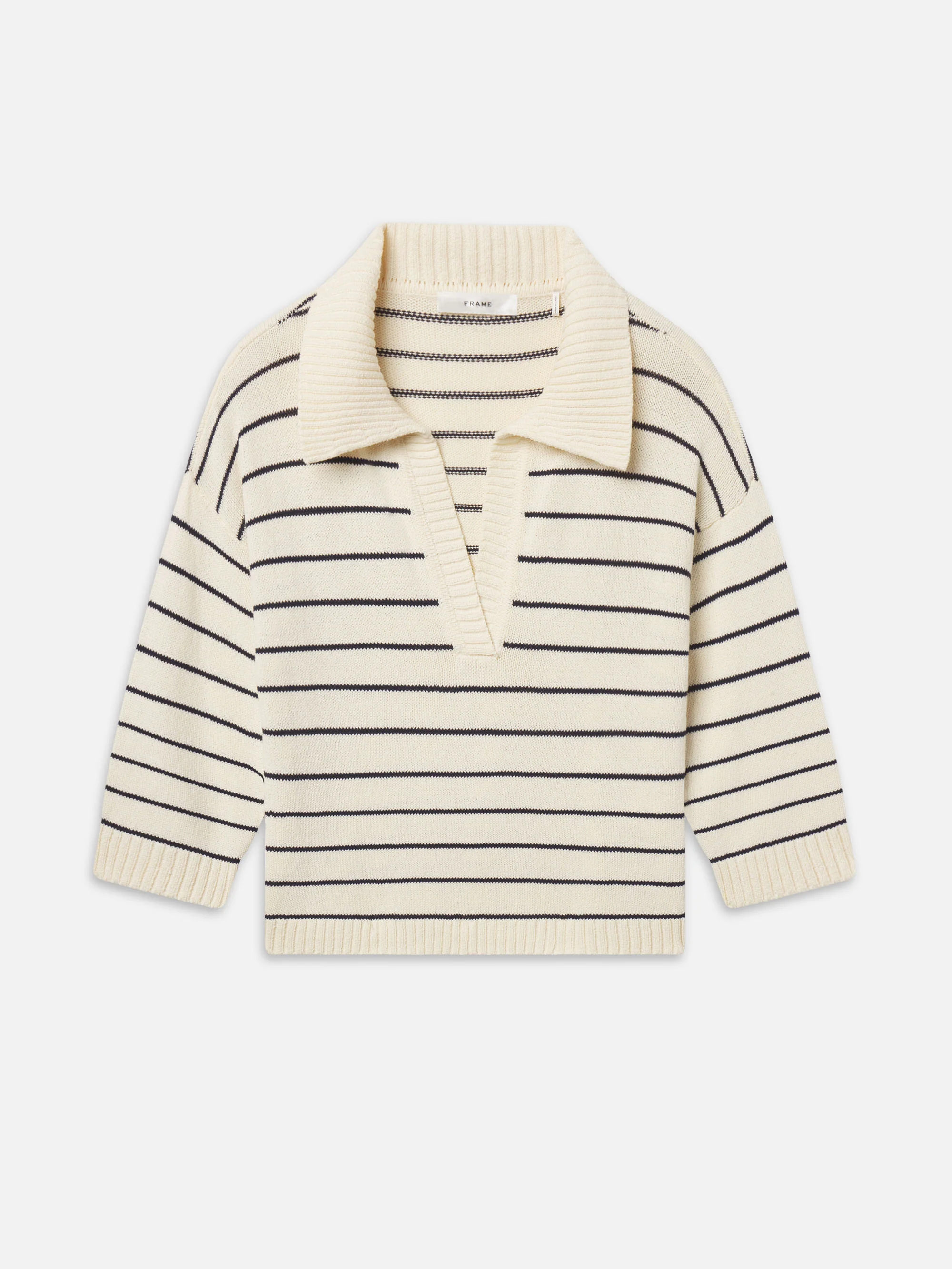 The Striped Easy Pullover -- Cream Multi