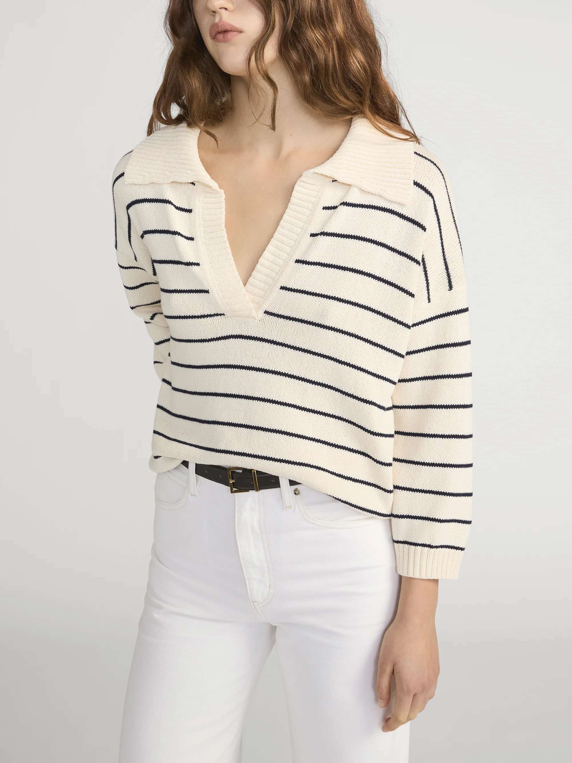 The Striped Easy Pullover -- Cream Multi - Image 4