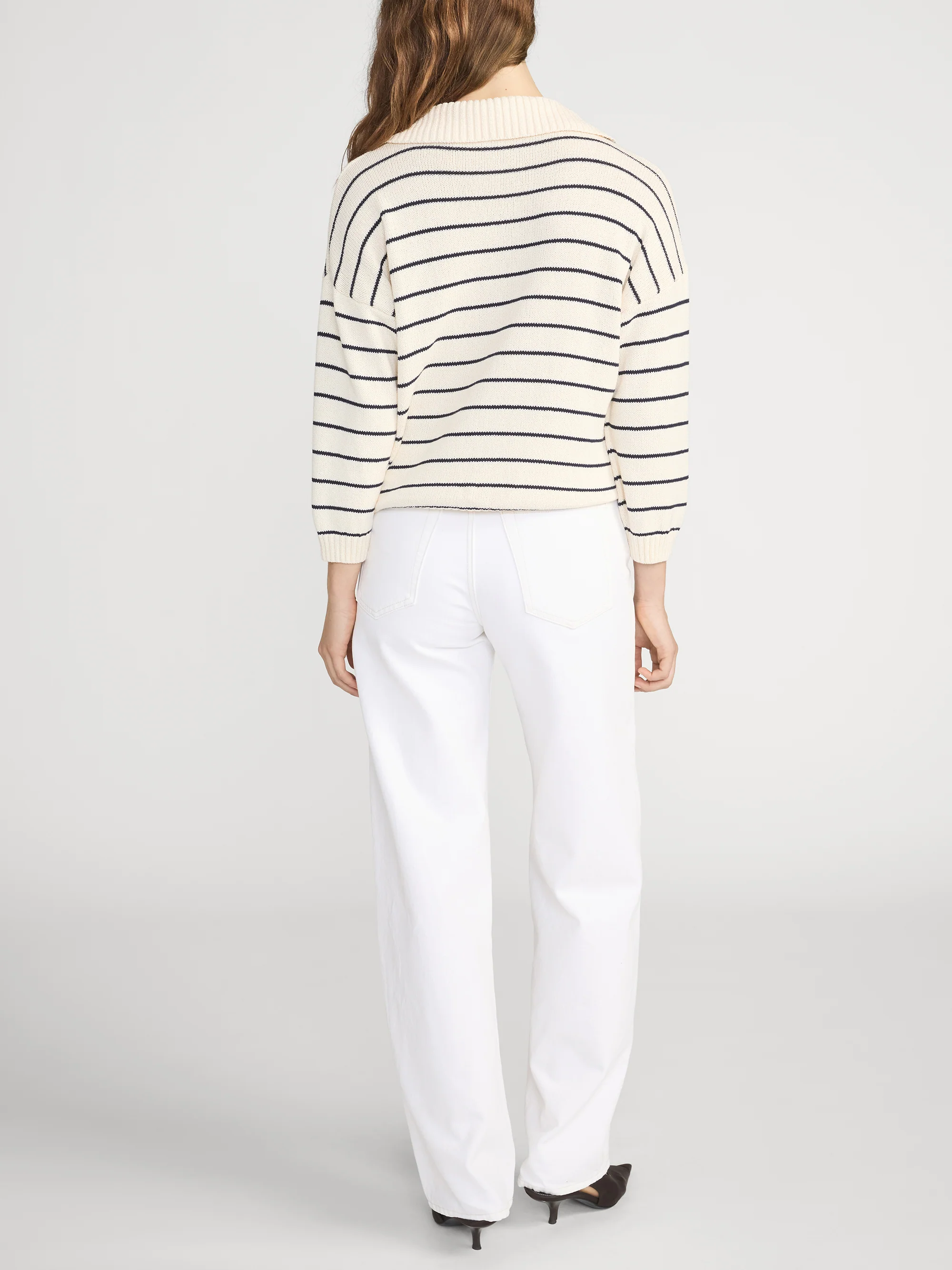 The Striped Easy Pullover -- Cream Multi - Image 6