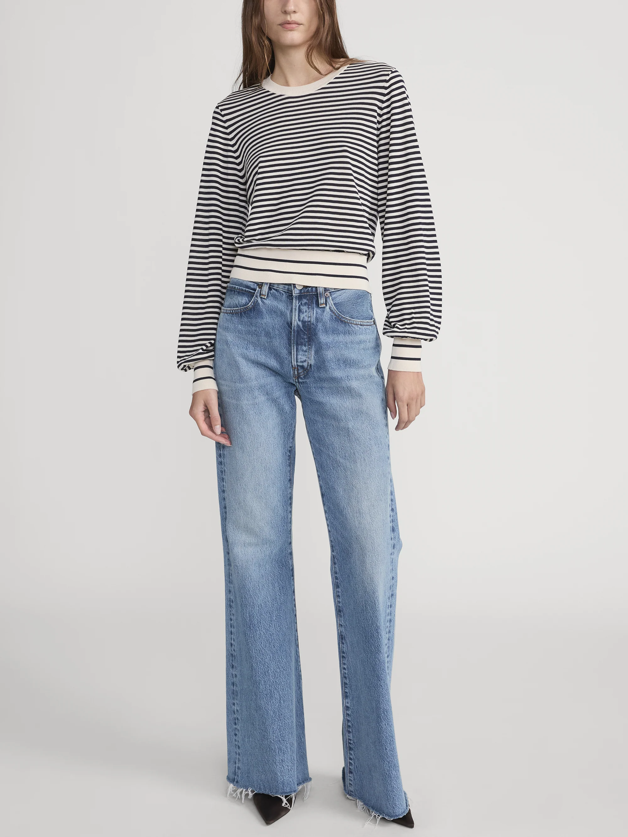 The Striped Knit Sweater -- Cream Multi - Image 2