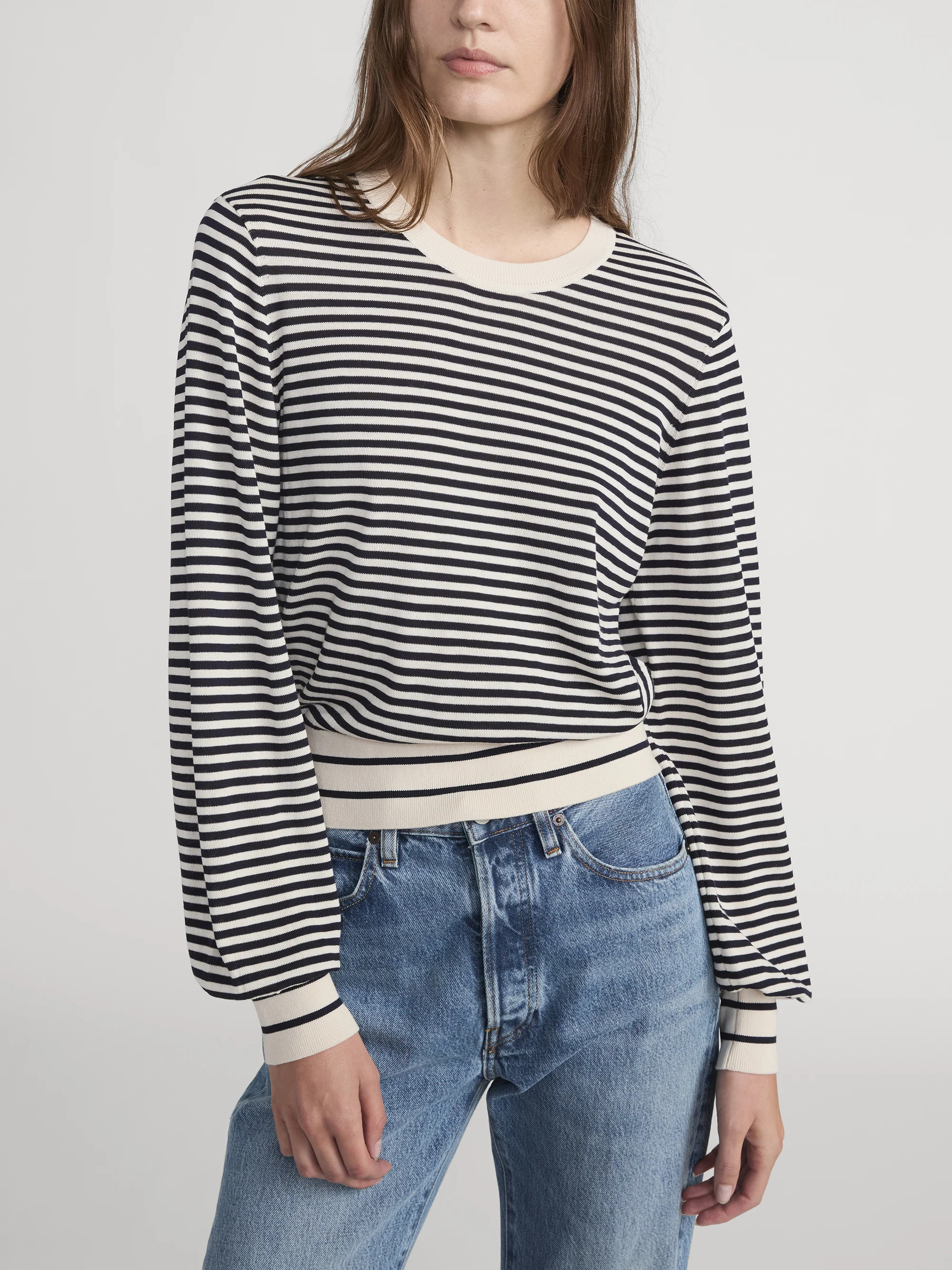The Striped Knit Sweater -- Cream Multi - Image 3