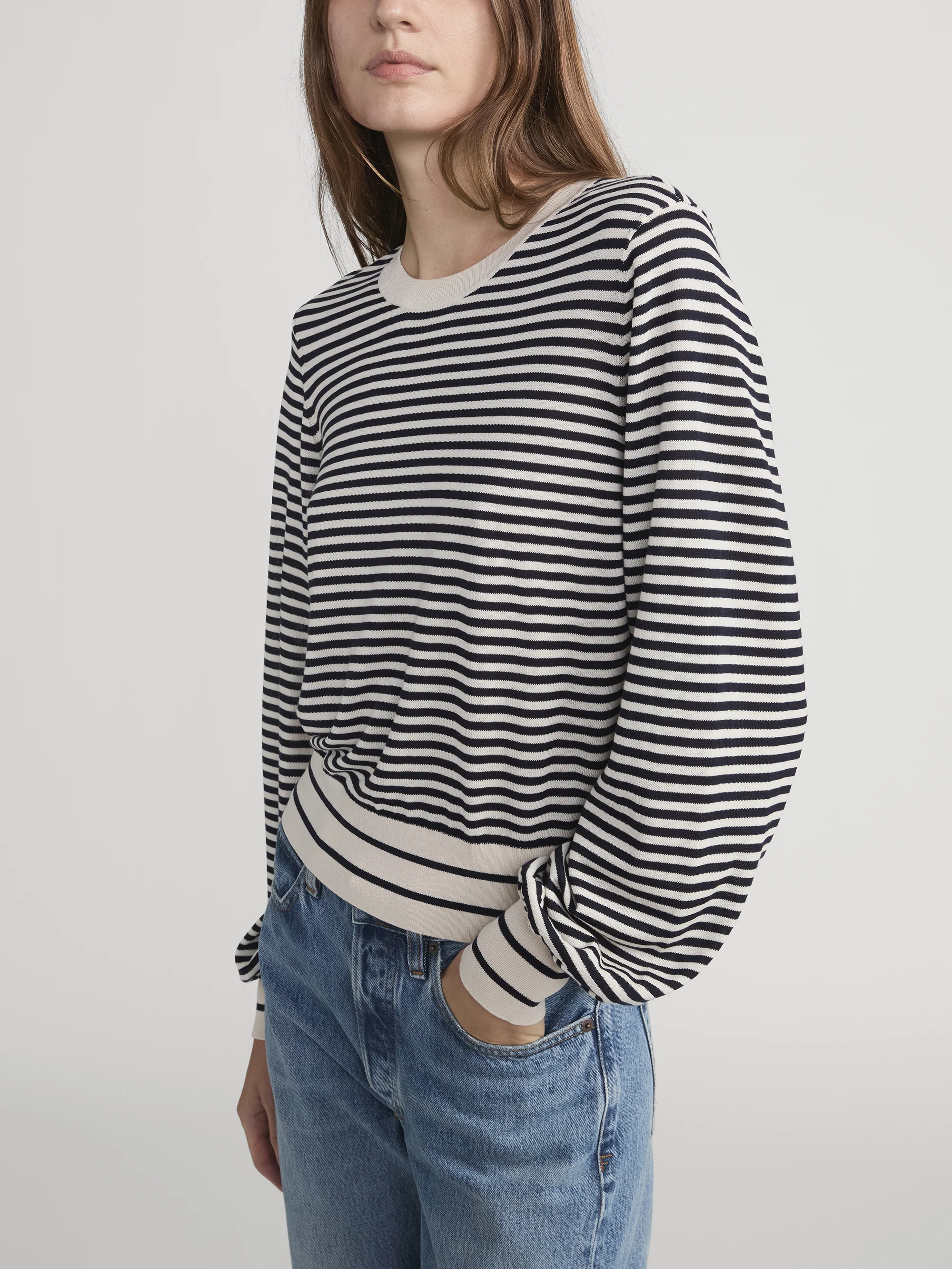 The Striped Knit Sweater -- Cream Multi - Image 5