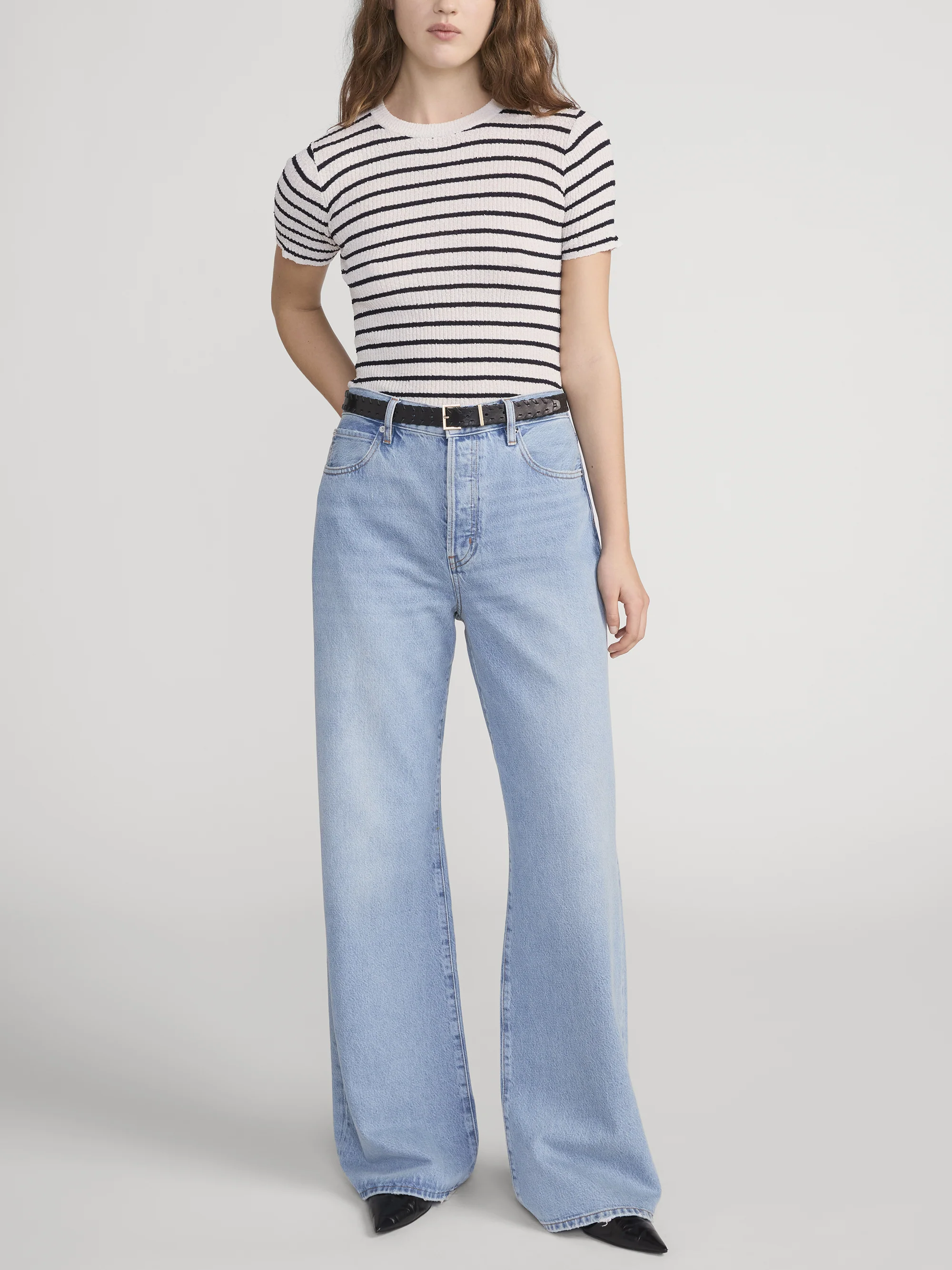 The Striped Knit Tee -- Cream Multi - Image 2