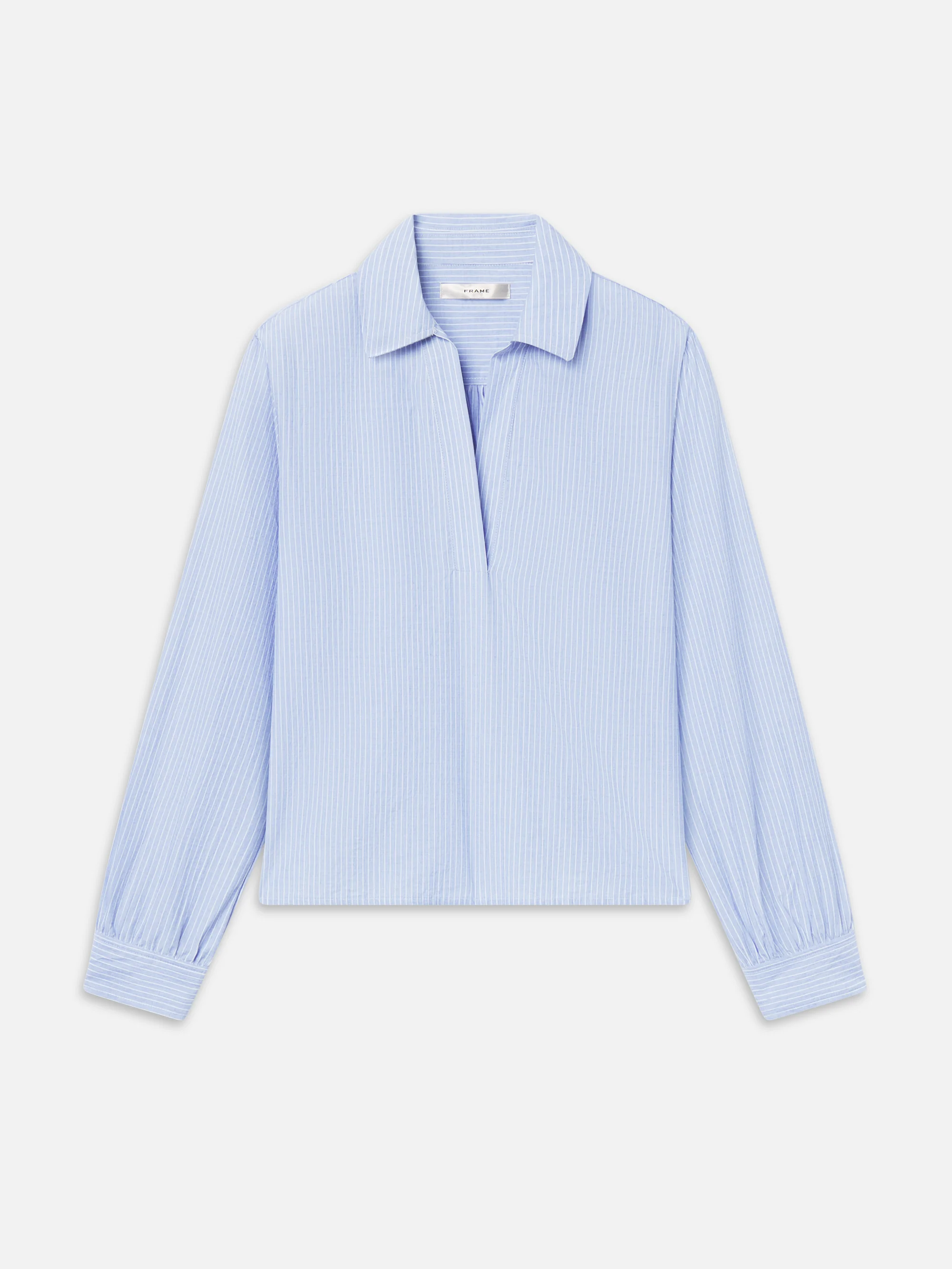The Striped Popover Top -- Venice Blue Multi