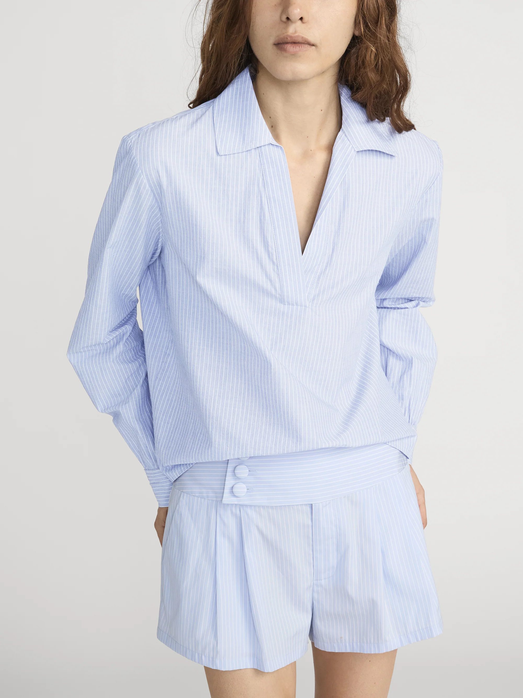 The Striped Popover Top -- Venice Blue Multi - Image 4